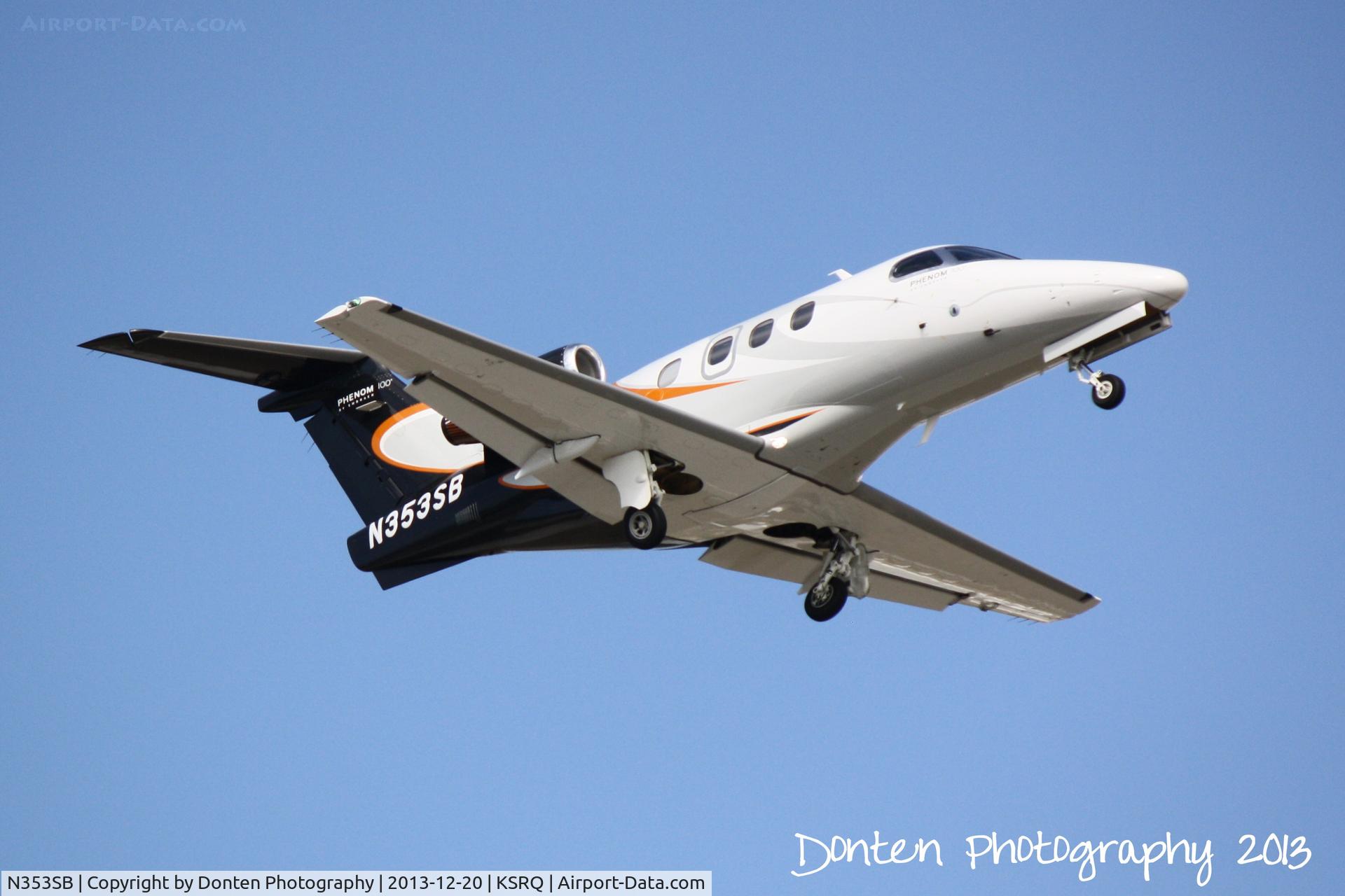 N353SB, 2009 Embraer EMB-500 Phenom 100 C/N 50000038, Embraer Phenom 100 (N353SB) on approach to Sarasota-Bradenton International Airport