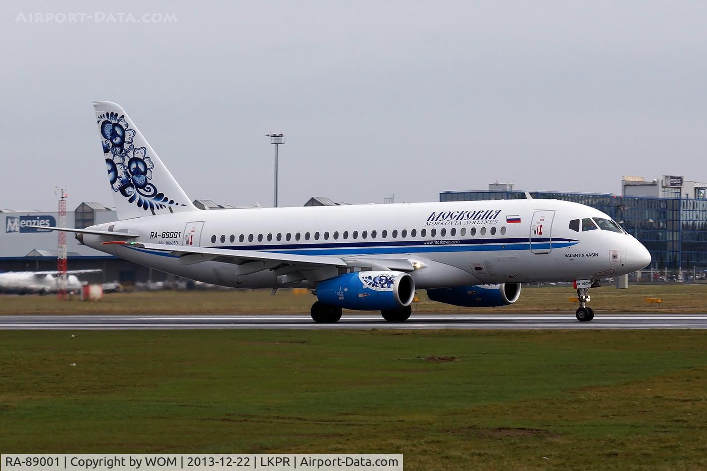 RA-89001, 2011 Sukhoi SuperJet 100-95LR C/N 95008, take of RWY 24