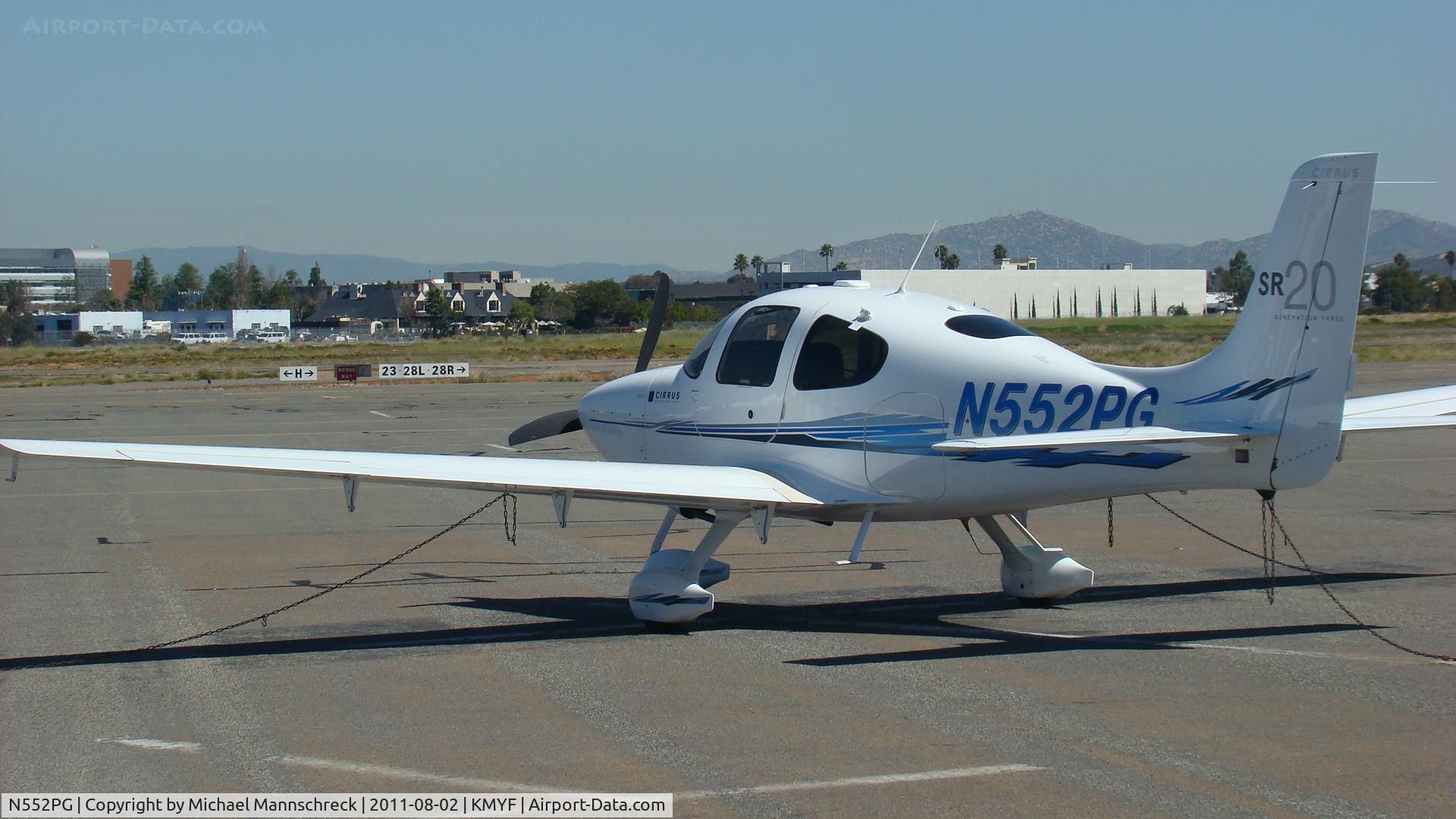 N552PG, 2008 Cirrus SR20 C/N 2007, Parked on Ramp