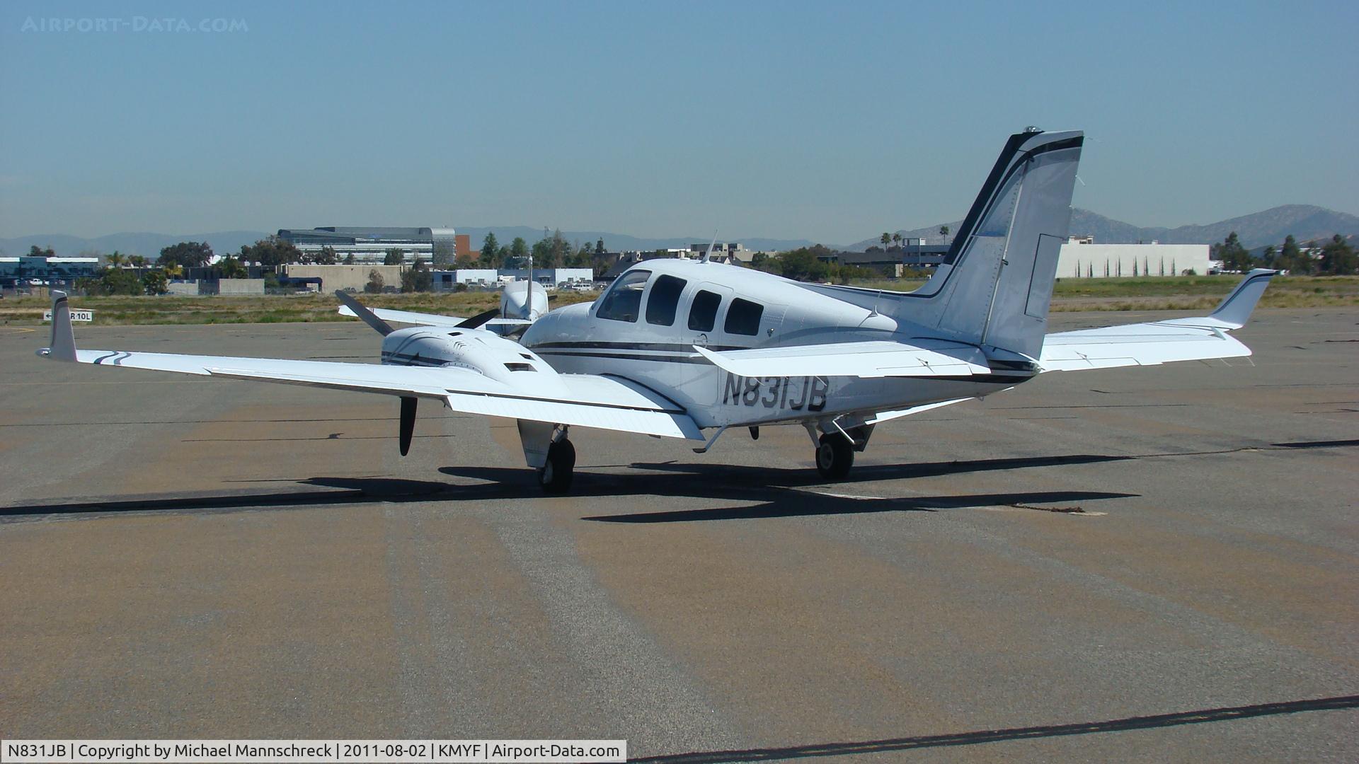 N831JB, 1980 Beech 58P Baron C/N TJ-279, Parked on Ramp