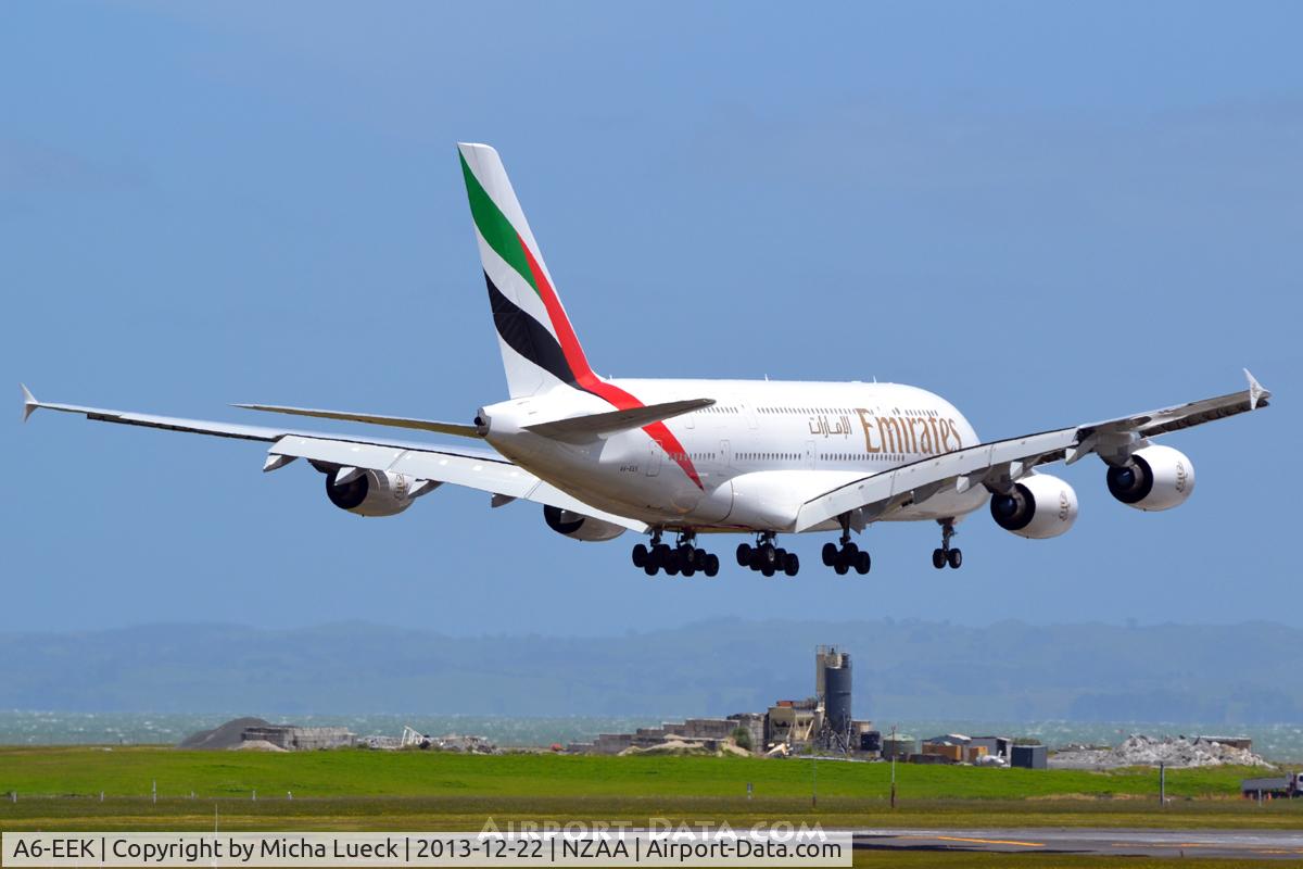 A6-EEK, 2013 Airbus A380-861 C/N 132, At Auckland