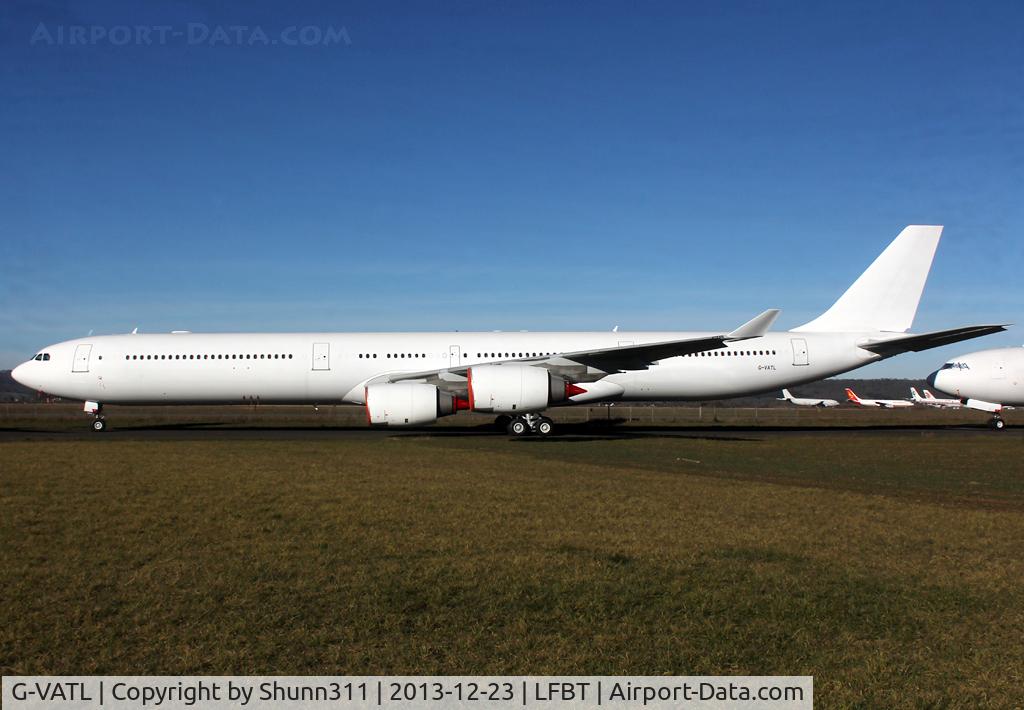 G-VATL, 2001 Airbus A340-642 C/N 376, Stored in all white c/s without titles