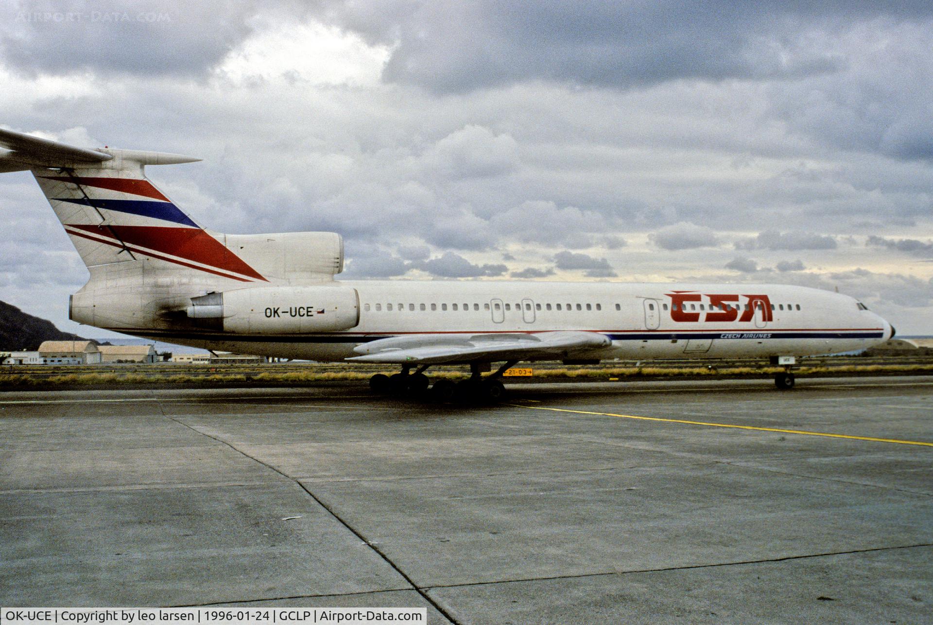 OK-UCE, 1989 Tupolev Tu-154M C/N 89A804, Las Palmas 24.1.96
