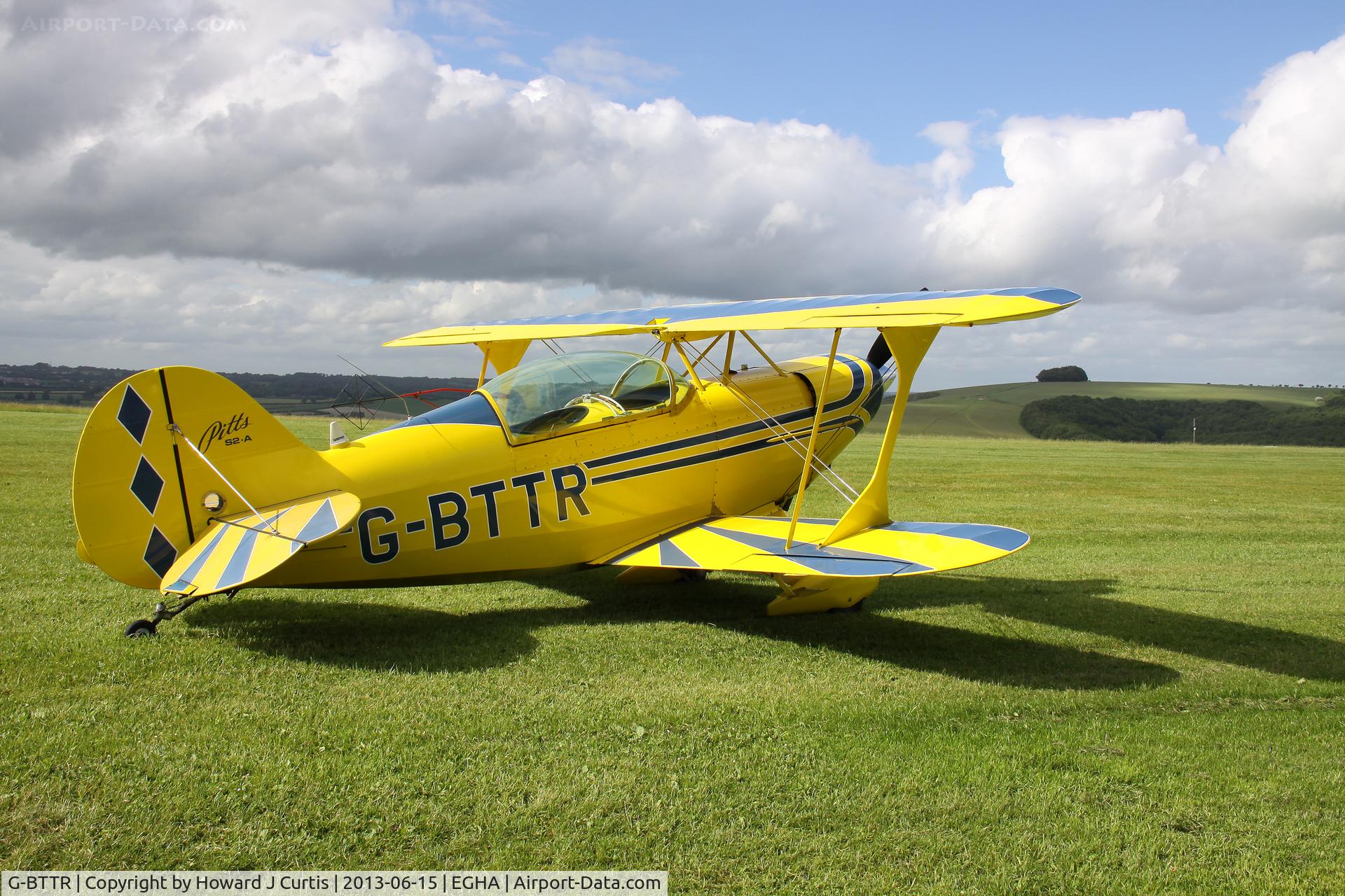 G-BTTR, 1979 Aerotek Pitts S-2A Special C/N 2208, Privately owned, at the aerobatic competition here.