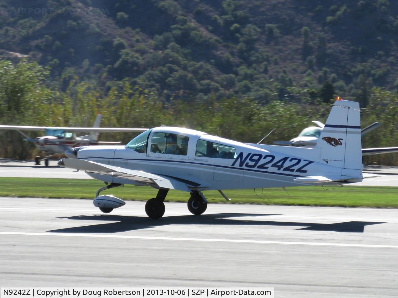 N9242Z, 1975 Grumman American AA-5B Tiger C/N AA5B-0183, 1975 Grumman American AA-5B TIGER, Lycoming O&VO-360 180 hp, four place, landing roll Rwy 04