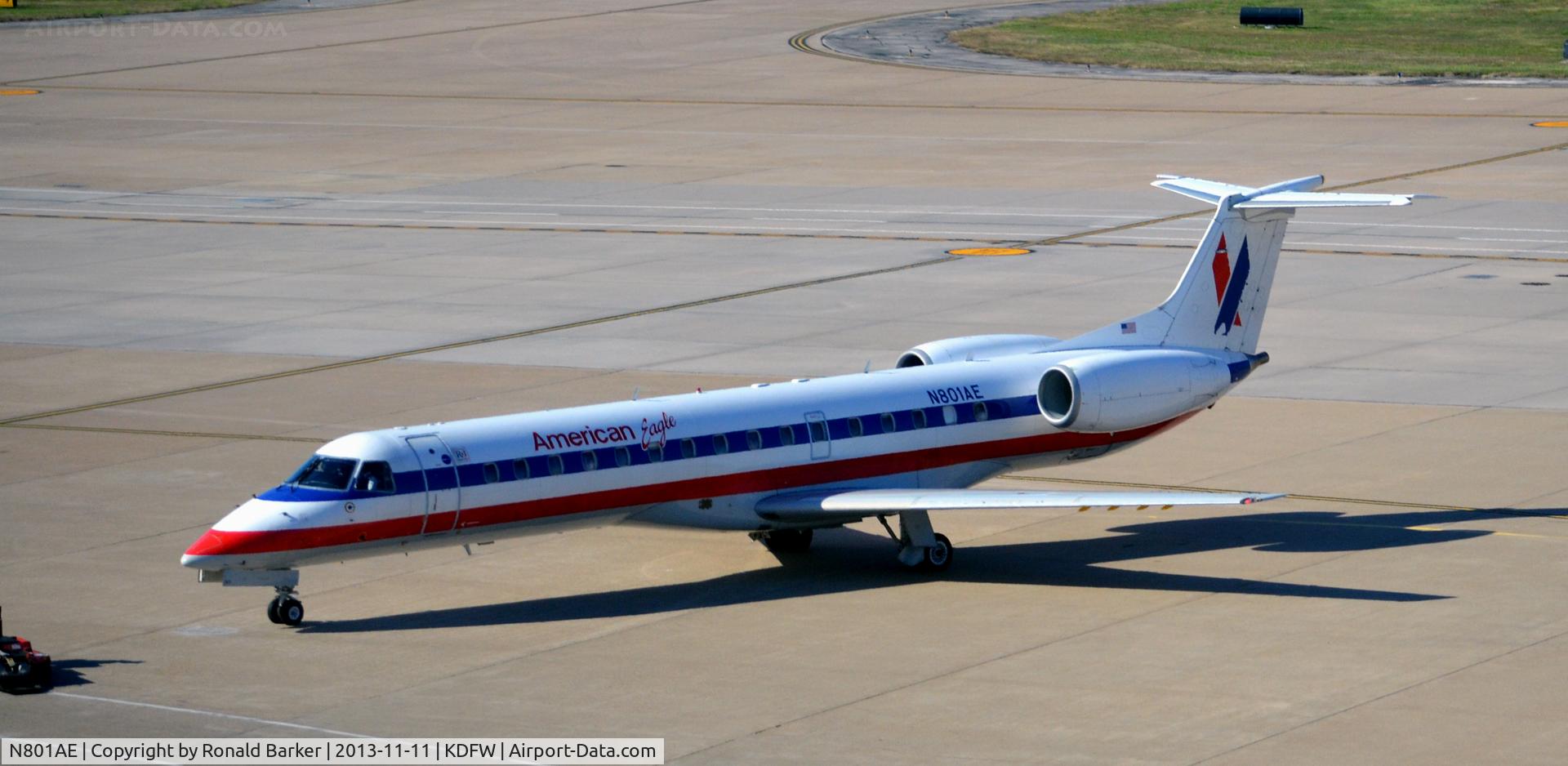 N801AE, 2001 Embraer ERJ-140LR (EMB-135KL) C/N 145469, Taxi DFW