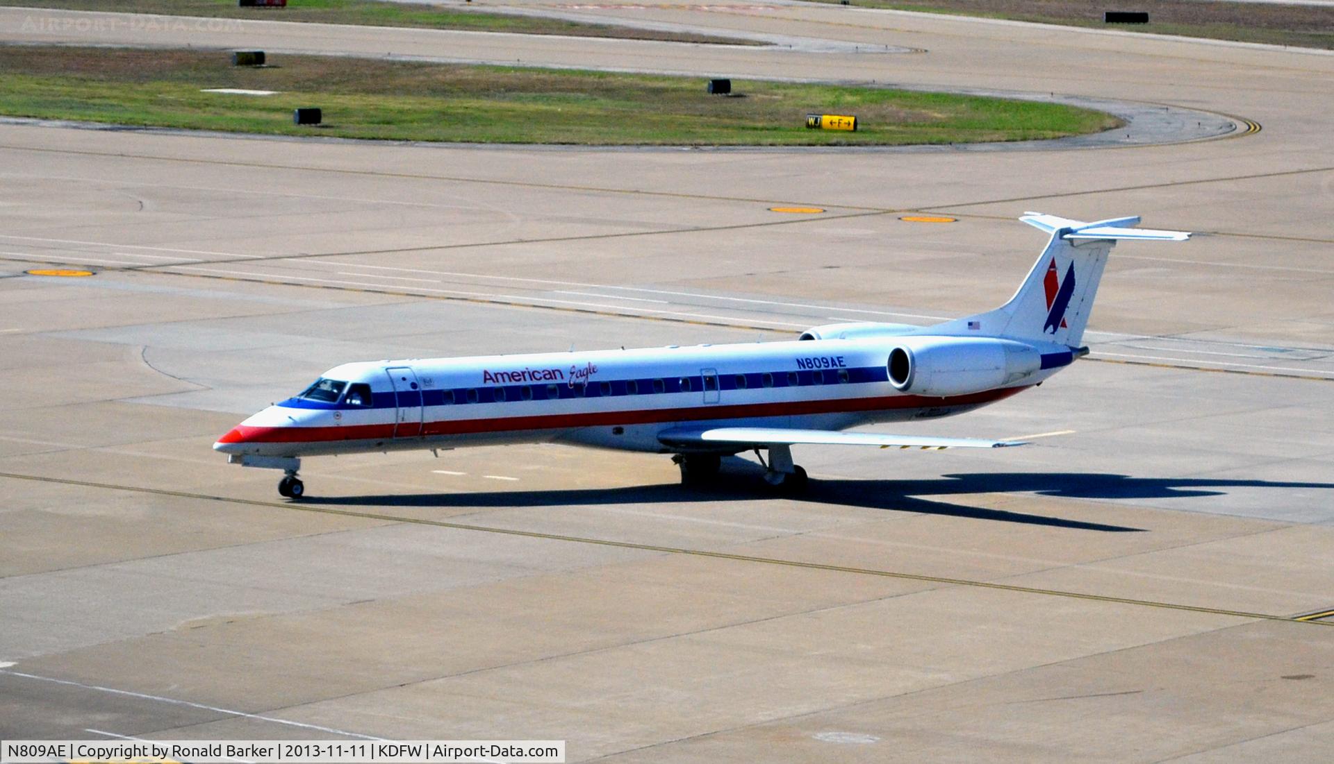 N809AE, 2001 Embraer ERJ-140LR (EMB-135KL) C/N 145521, Taxi DFW
