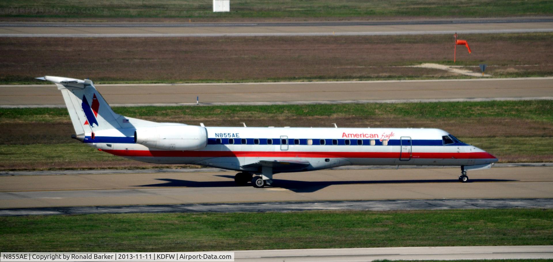 N855AE, 2003 Embraer ERJ-140LR (EMB-135KL) C/N 145747, Taxi DFW