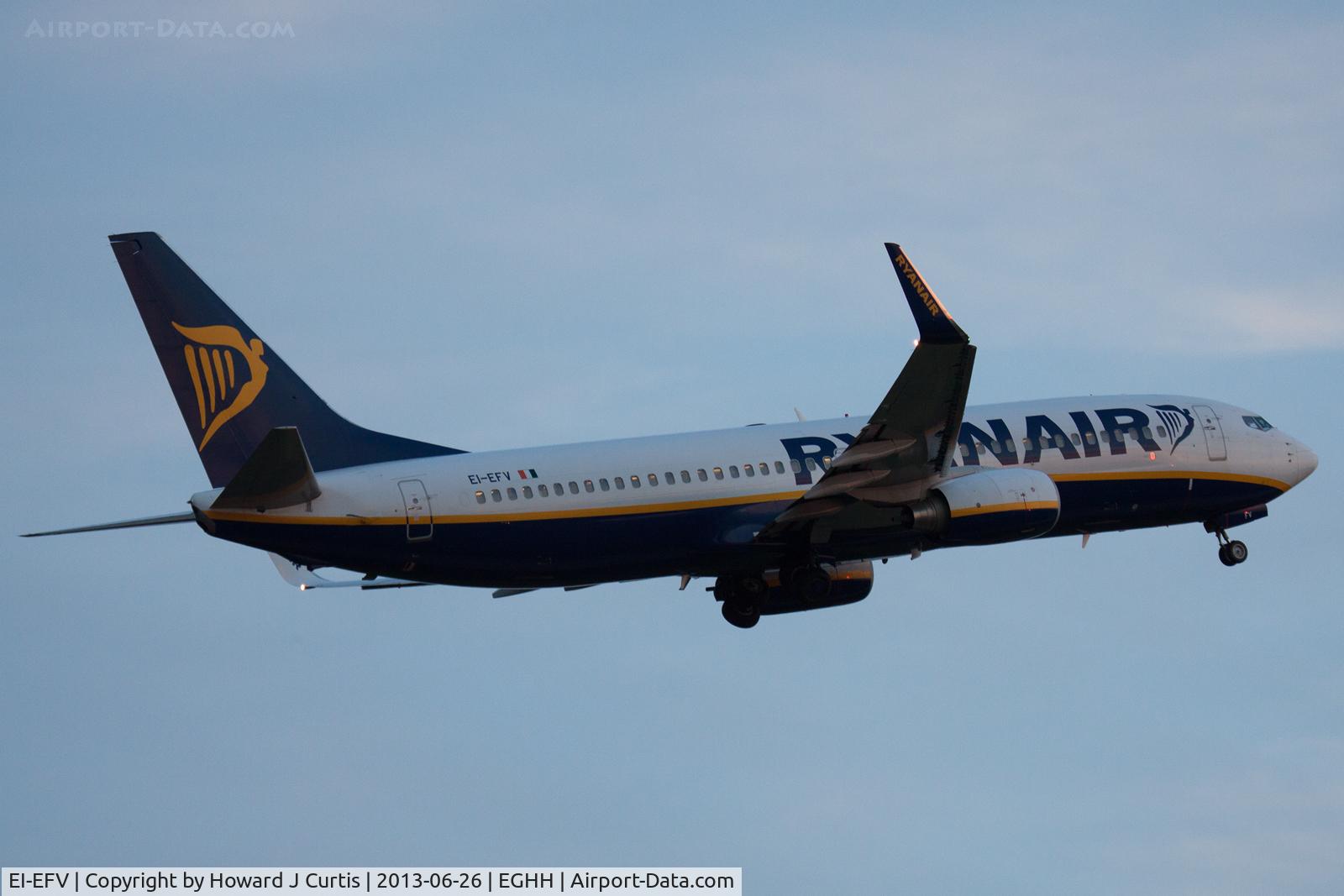 EI-EFV, 2009 Boeing 737-8AS C/N 35017, Ryanair, departing at sunset.