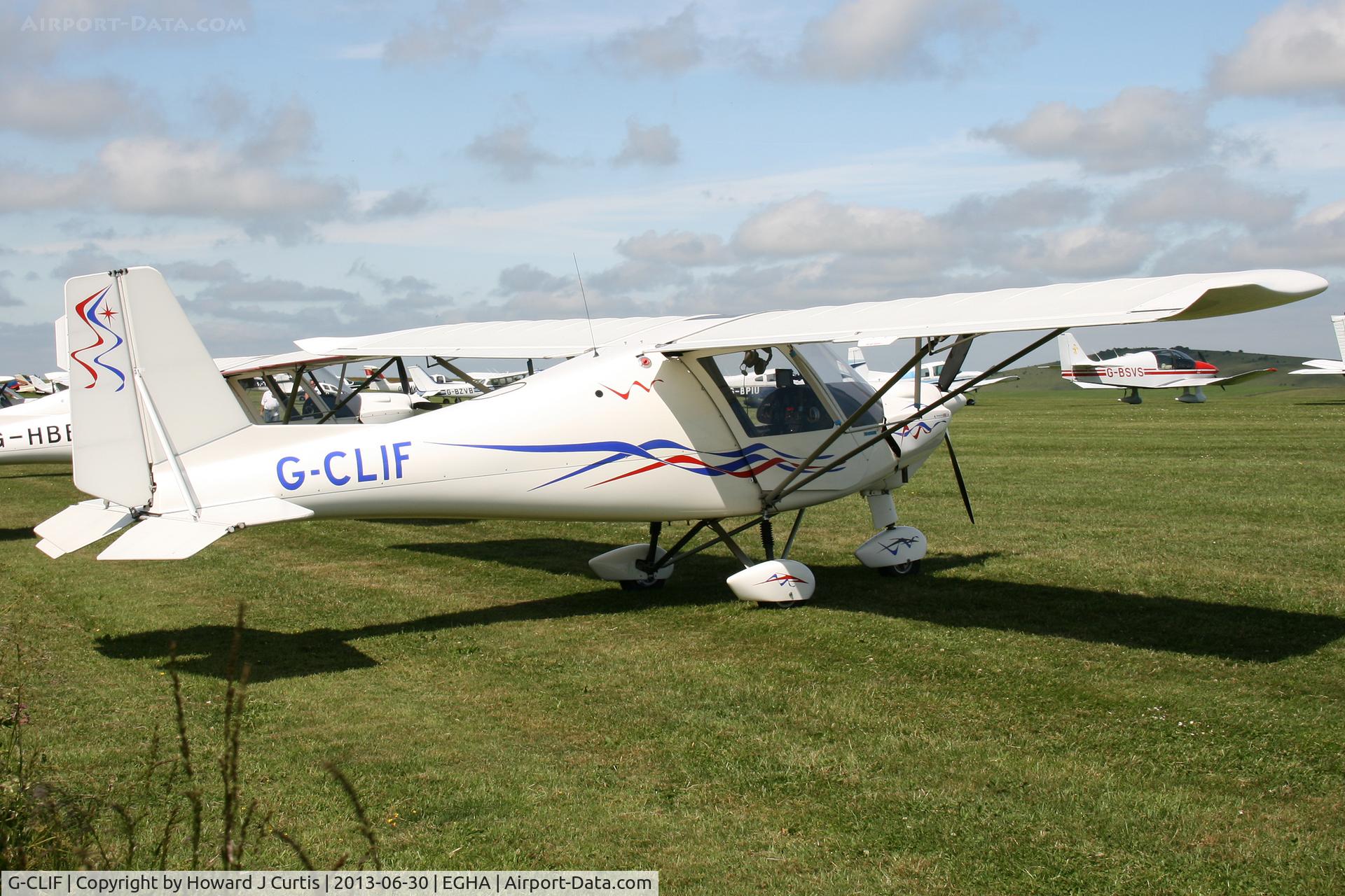 G-CLIF, 2005 Comco Ikarus C42 FB UK C/N PFA 322-14377, Privately owned, at the Pooley's Day Fly-In.