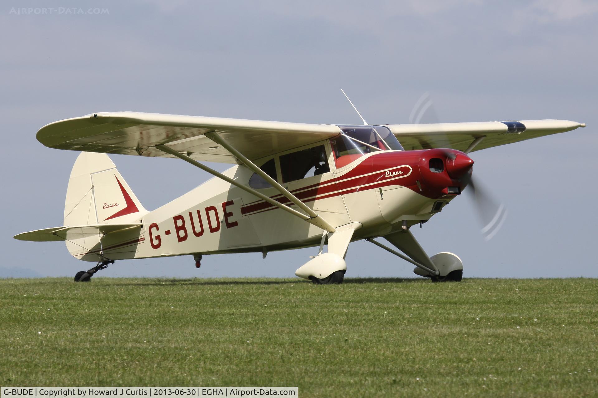 G-BUDE, 1953 Piper PA-22-135 Tri-Pacer C/N 22-980, Privately owned, at the Pooley's Day Fly-In.