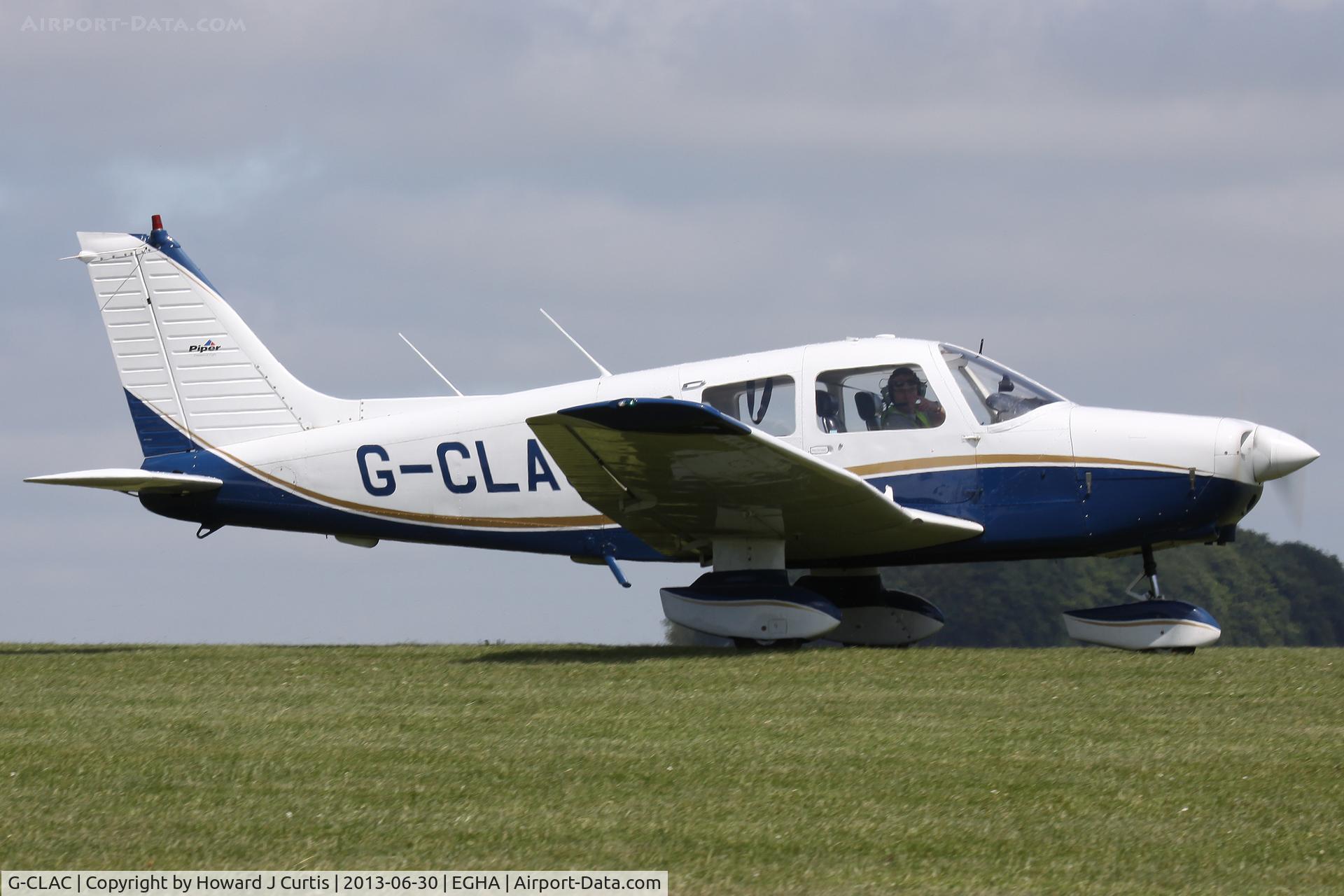 G-CLAC, 1981 Piper PA-28-161 Cherokee Warrior II C/N 28-8116241, Privately owned, at the Pooley's Day Fly-In.