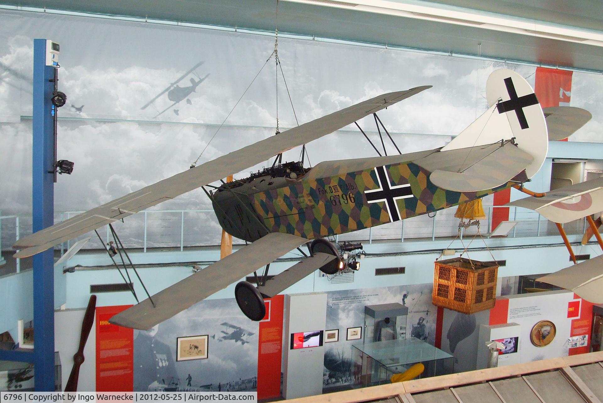 6796, Fokker D-VII C/N Not found 6796, Fokker D VII at the Musee de l'Air, Paris/Le Bourget