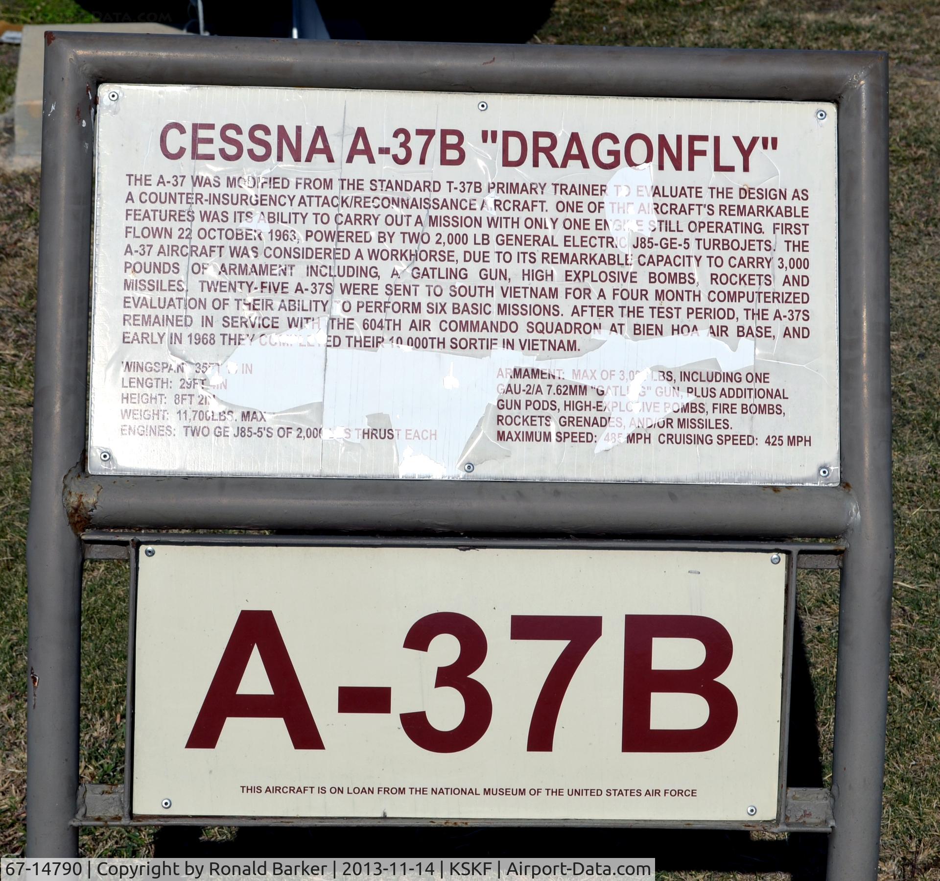 67-14790, 1967 Cessna A-37B Dragonfly C/N 43015, A-37B shown as 14790 LMTC