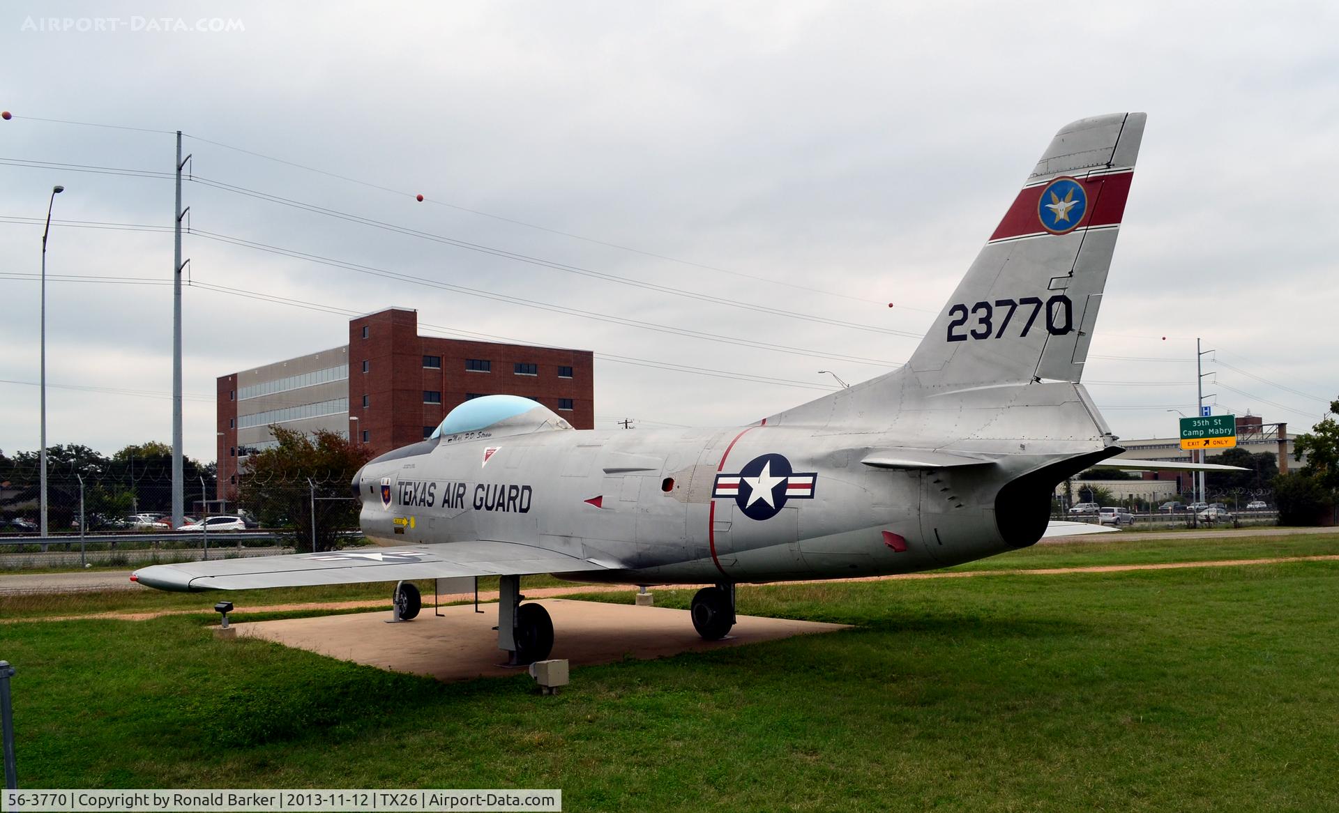 56-3770, North American F-86D C/N 190-173, Camp Mabry, TX
