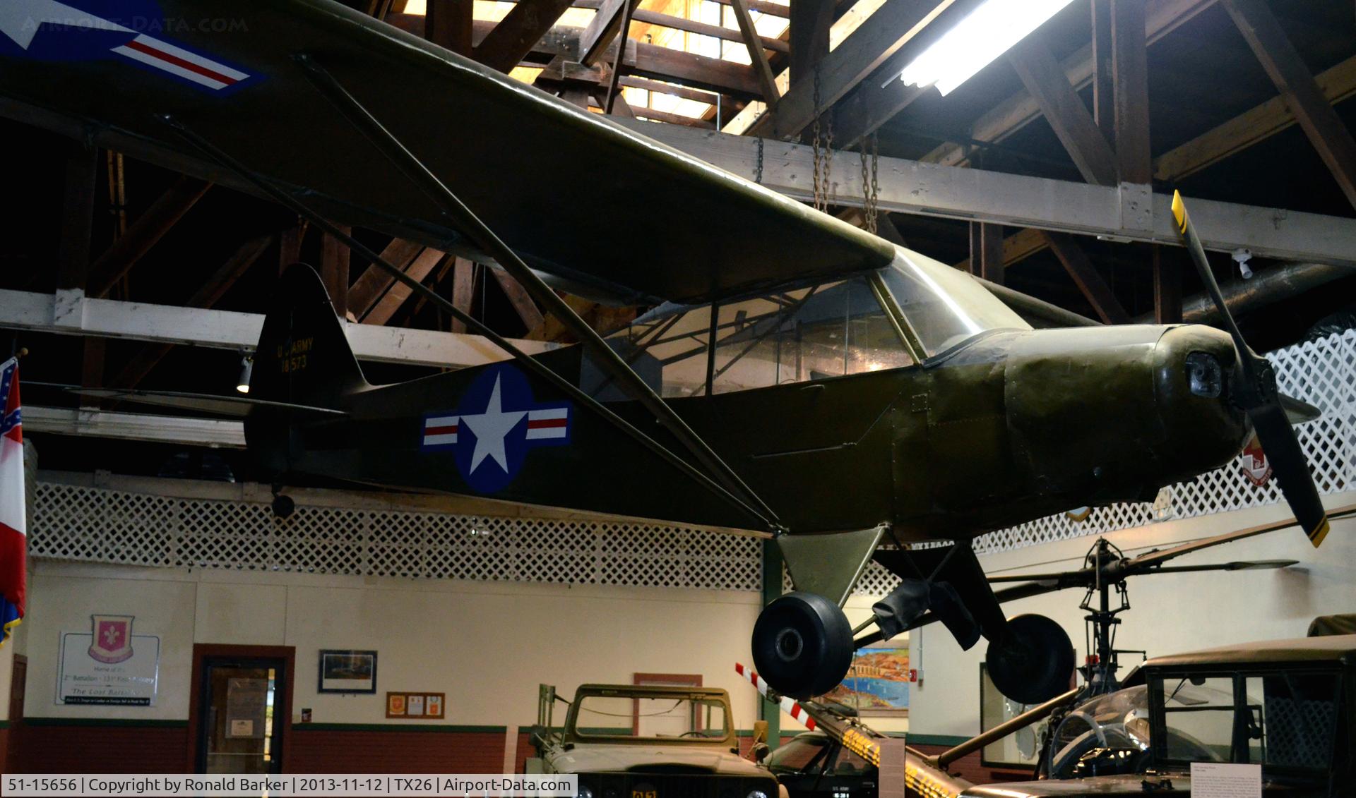 51-15656, 1951 Piper L-21A Super Cub (PA-18-125) C/N 18-573, L-21A shown as 18573, Texas Military Museum, Camp Mabry, TX