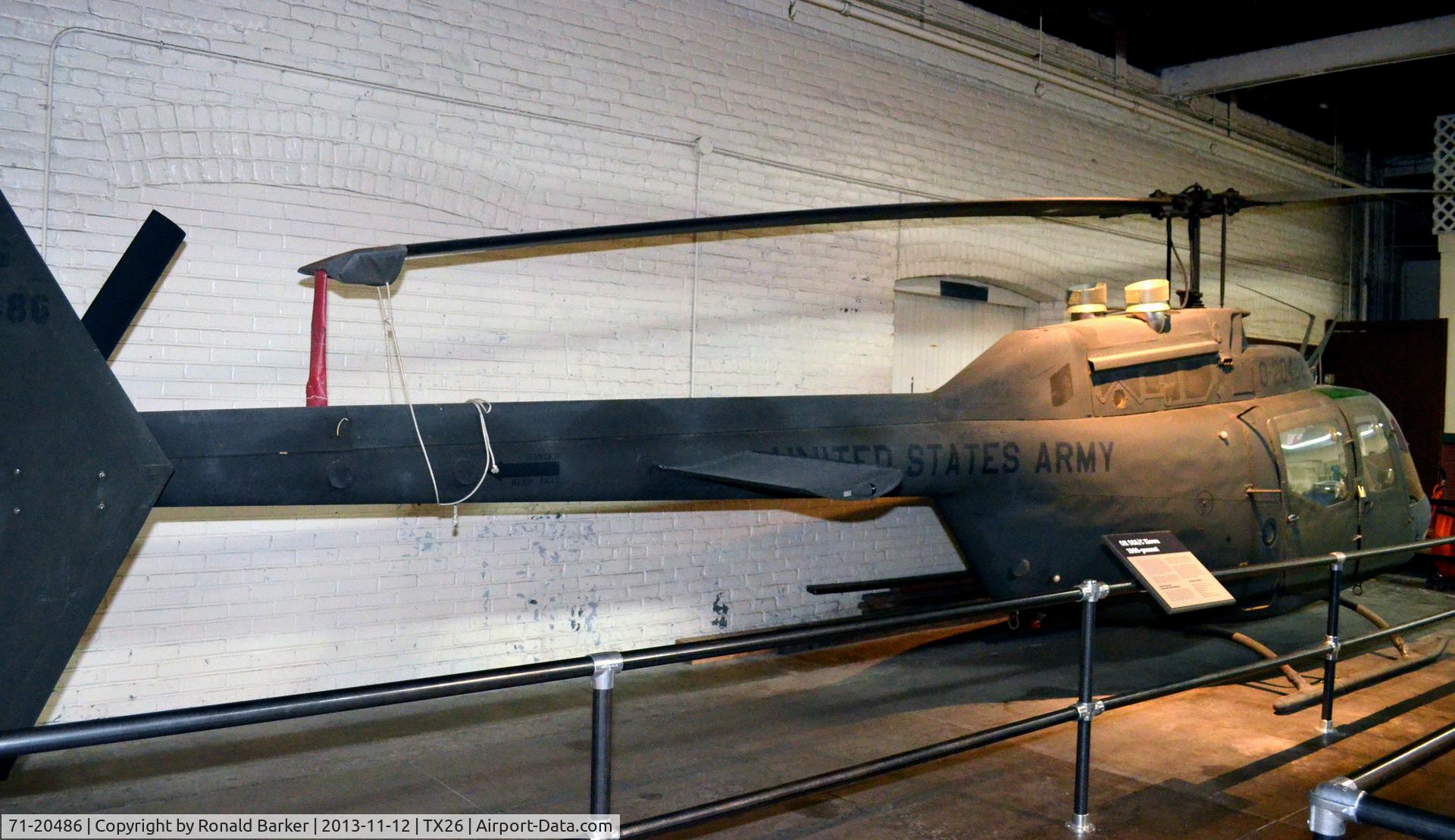 71-20486, 1971 Bell OH-58A Kiowa C/N 41347, OH-58A shown as 20486, Texas Military Museum, Camp Mabry, TX