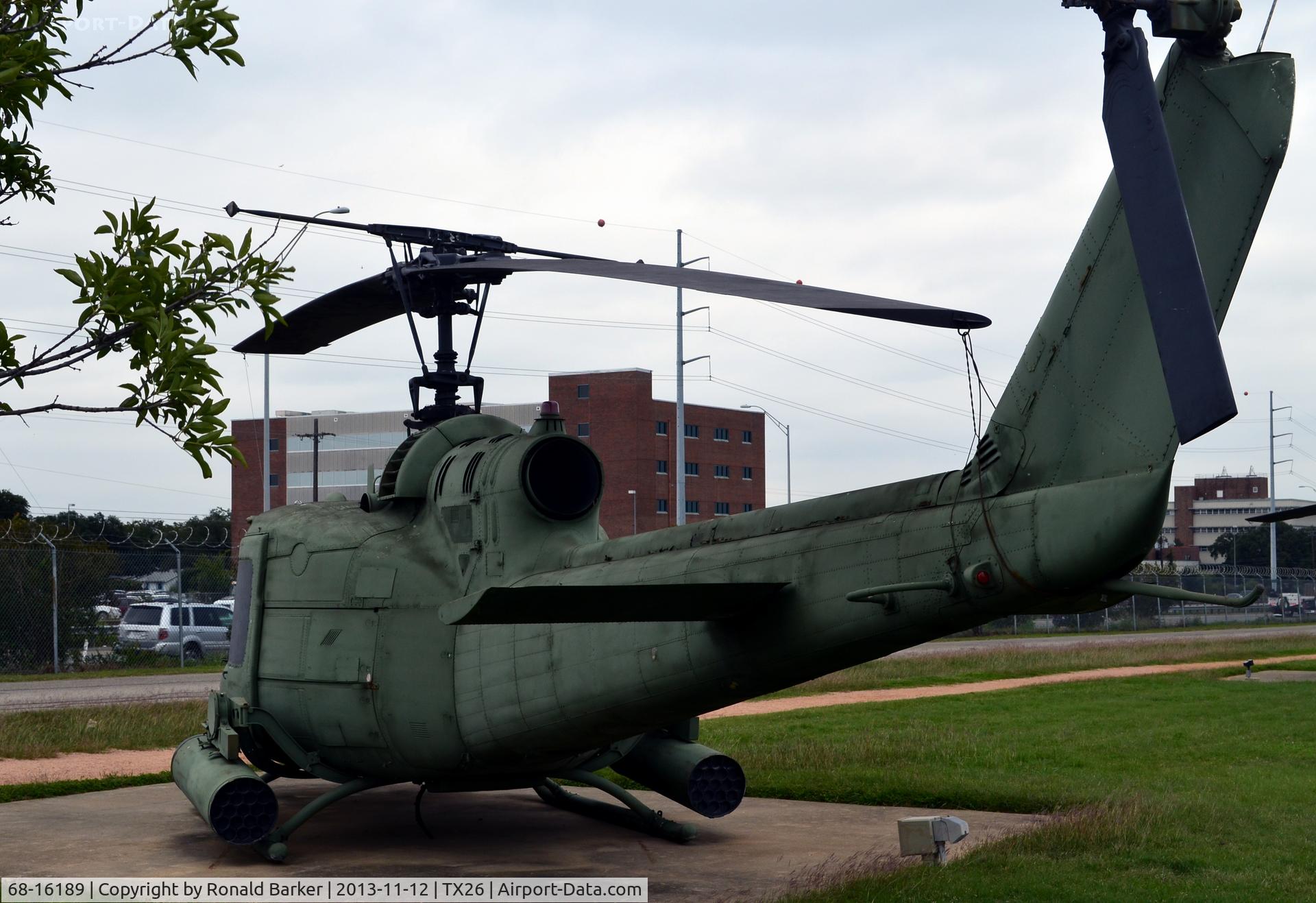 68-16189, 1968 Bell UH-1H Iroquois C/N 10848, UH-1H on display Camp Mabry, TX (Believed UH-1M Admin)