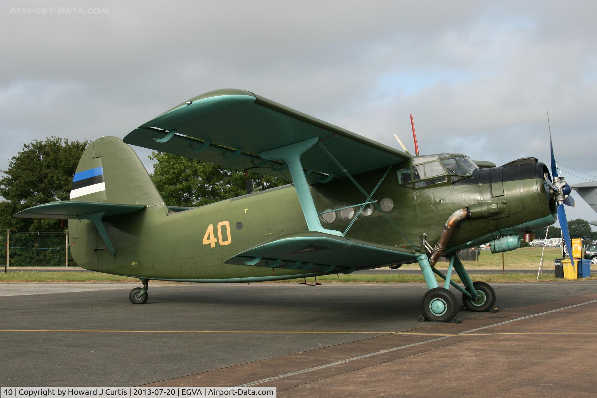 40, Antonov An-2T C/N 1G43-25, Estonian AF. At the Royal International Air Tattoo 2013.
