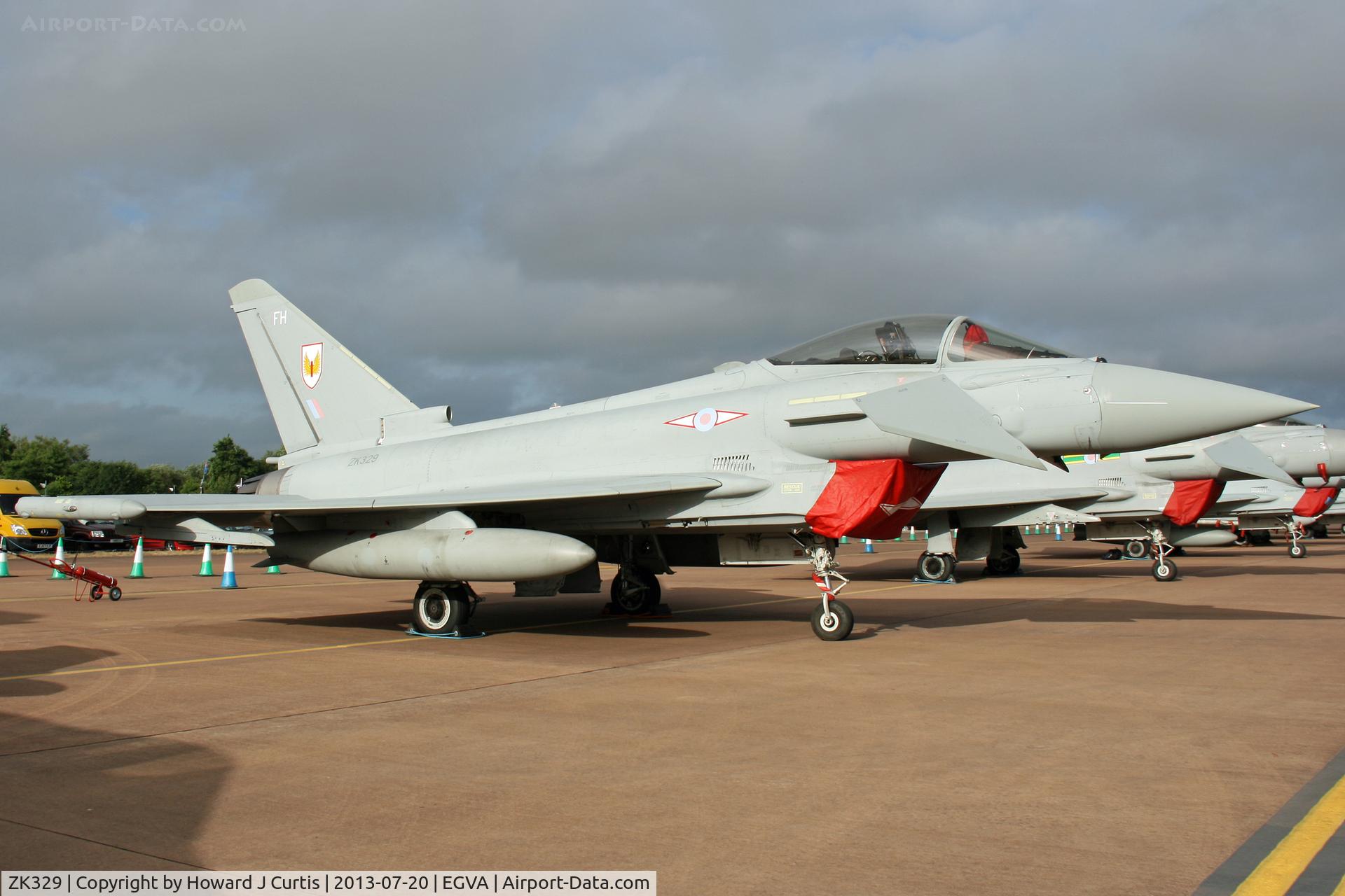 ZK329, 2012 Eurofighter EF-2000 Typhoon FGR4 C/N BS090/342, FH/1 Sqn RAF. At the Royal International Air Tattoo 2013.