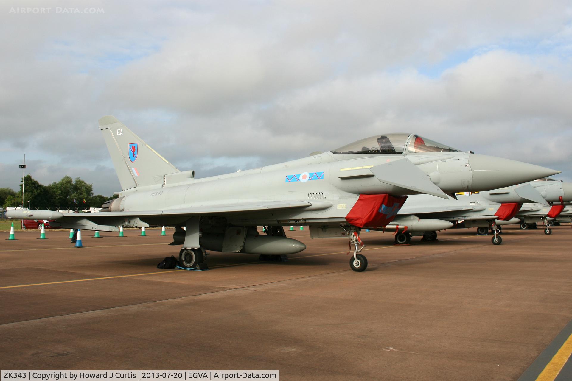 ZK343, 2012 Eurofighter EF-2000 Typhoon FGR4 C/N BS104/380, EA/6 Sqn RAF. At the Royal International Air Tattoo 2013.
