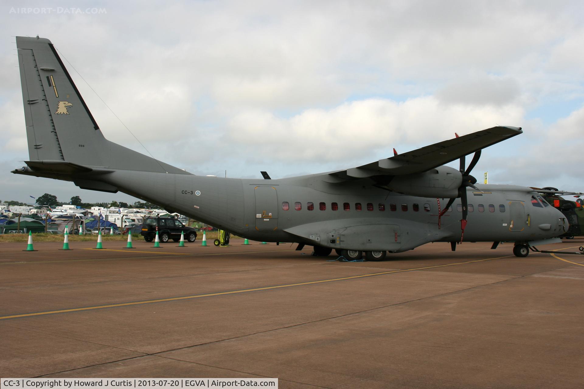 CC-3, 2011 CASA CN-295M C/N S-086, Finnish AF. At the Royal International Air Tattoo 2013.
