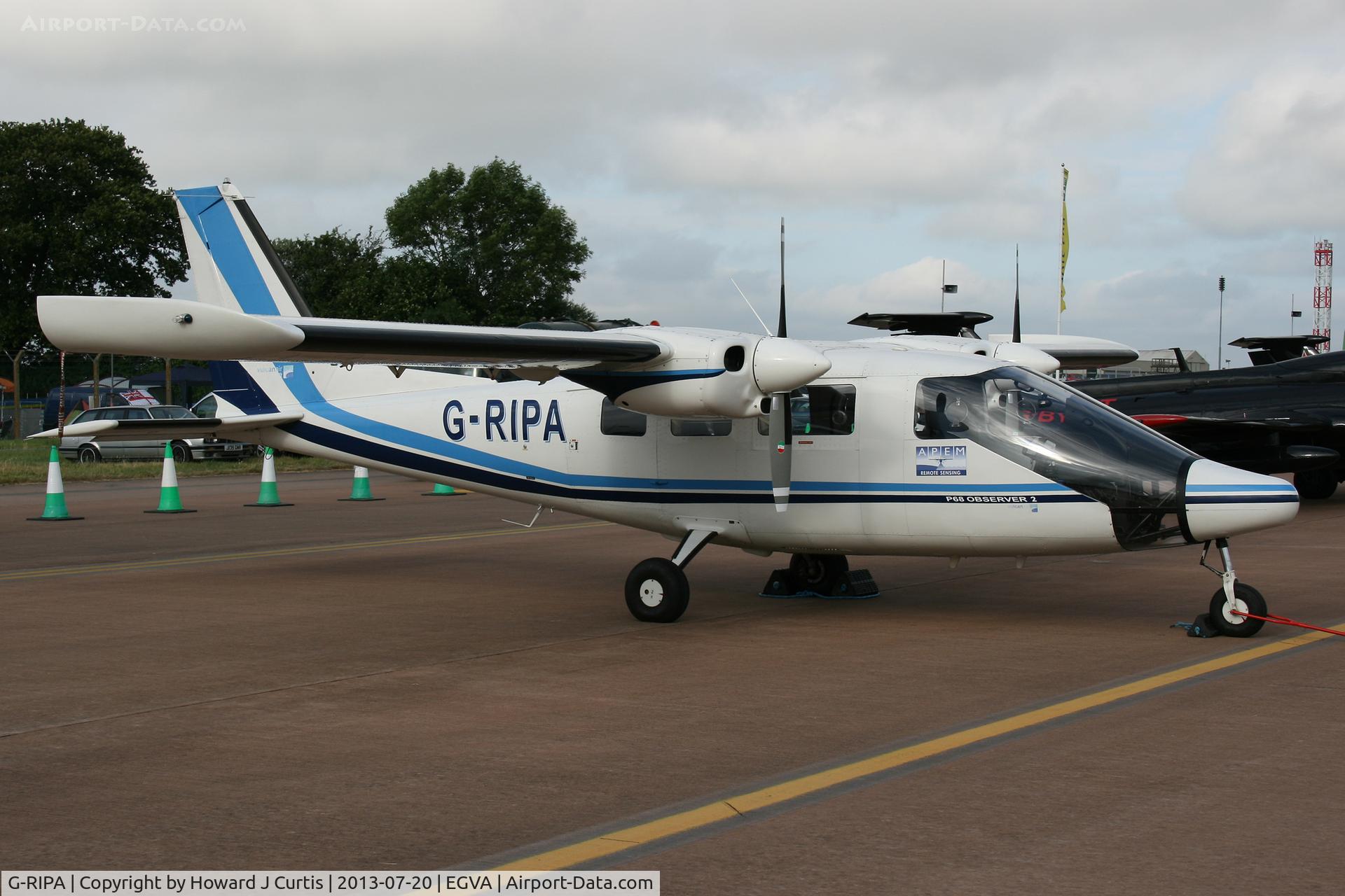 G-RIPA, 2003 Partenavia P-68 Observer C/N 423-23-OB2, At the Royal International Air Tattoo 2013.