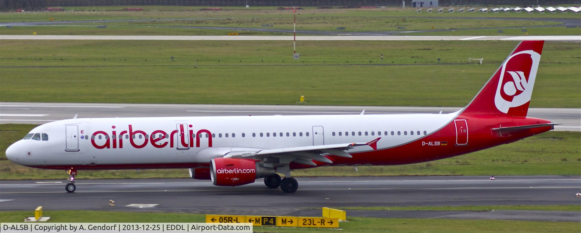 D-ALSB, 2003 Airbus A321-211 C/N 1994, Air Berlin, is here taxiing to the gate at Düsseldorf Int´l(EDDL)