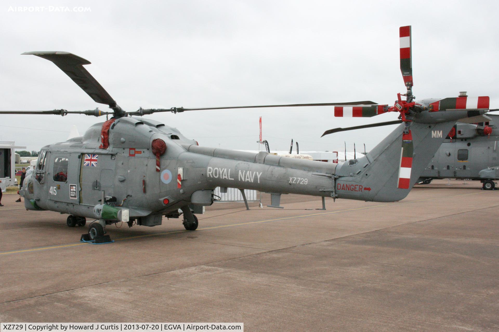 XZ729, Westland Lynx HMA.8DSP C/N 202, Lynx HMA.8SRU. 415-MM, 815 NAS. At the Royal International Air Tattoo 2013.