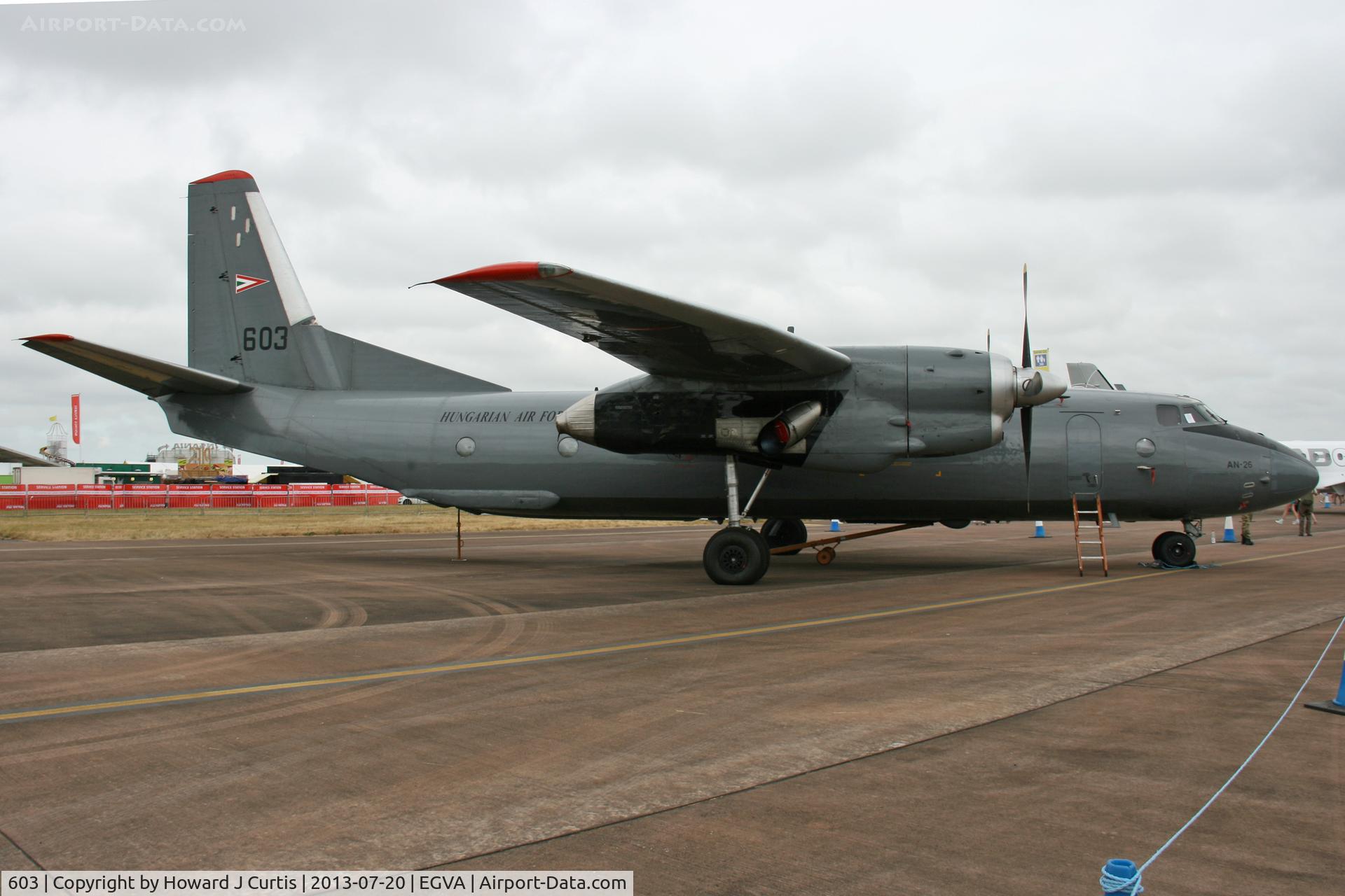 603, 1975 Antonov An-26 C/N 3603, Hungarian AF. At the Royal International Air Tattoo 2013.