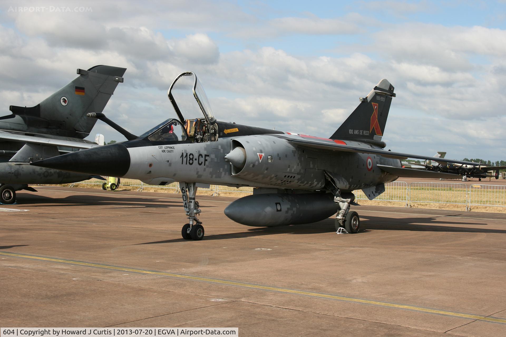 604, Dassault Mirage F.1CR C/N 604, French Air Force. At the Royal International Air Tattoo 2013.