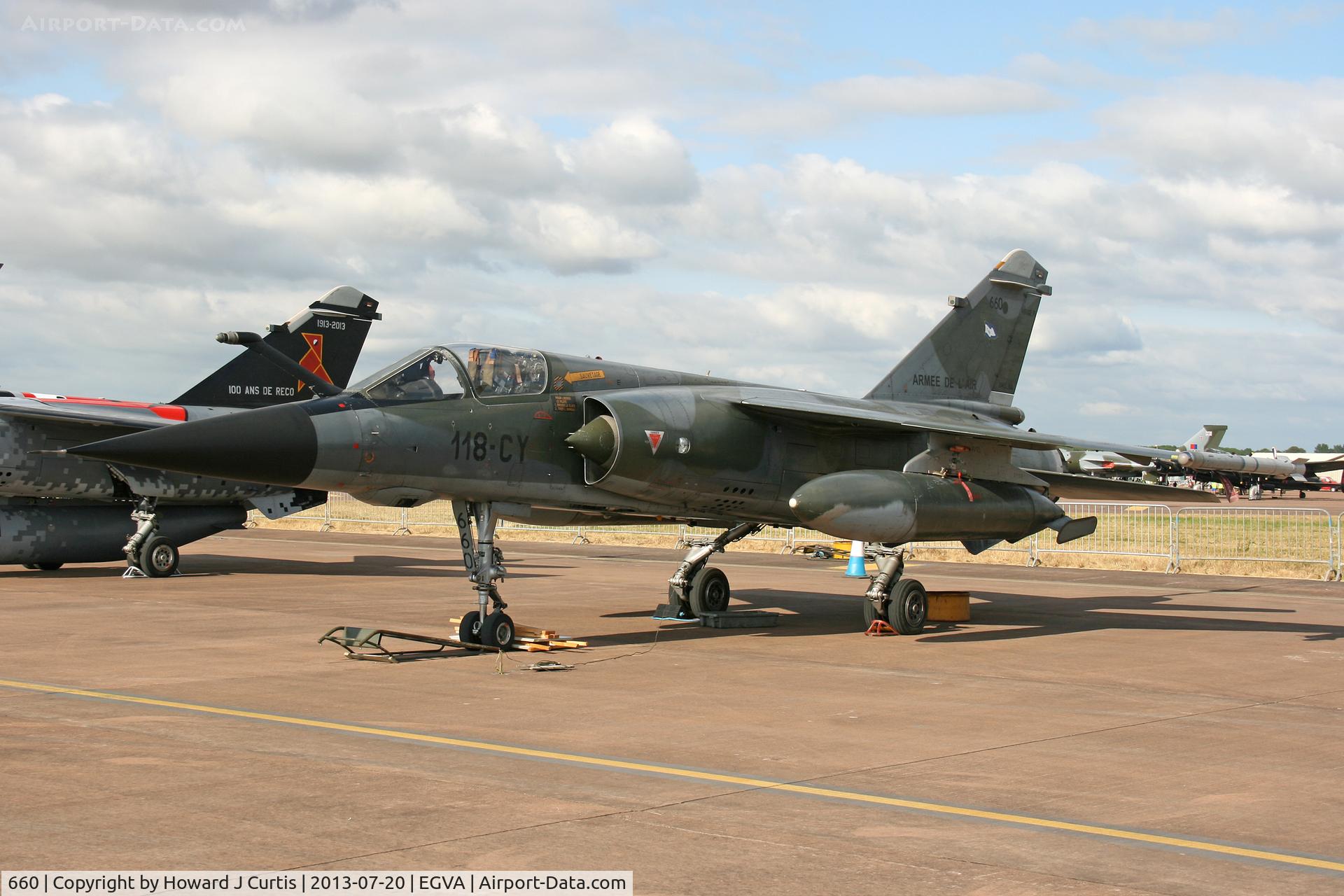 660, Dassault Mirage F.1CR C/N 660, French Air Force. At the Royal International Air Tattoo 2013.