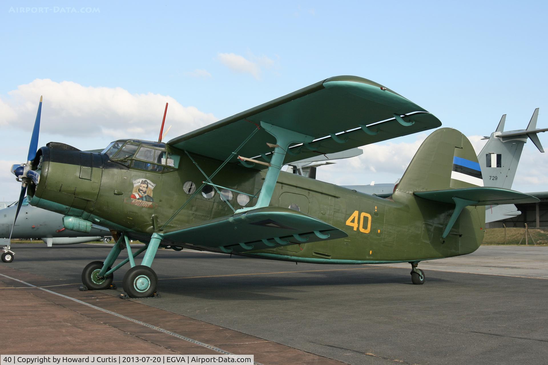 40, Antonov An-2T C/N 1G43-25, Estonian AF. At the Royal International Air Tattoo 2013.