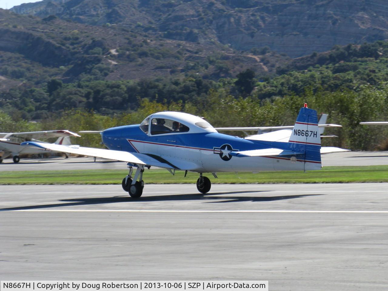 N8667H, 1947 North American Navion C/N NAV-4-667, 1947 North American NAVION, Continental IO-520 285 Hp upgrade, takeoff roll Rwy 04, Young Eagles Flight