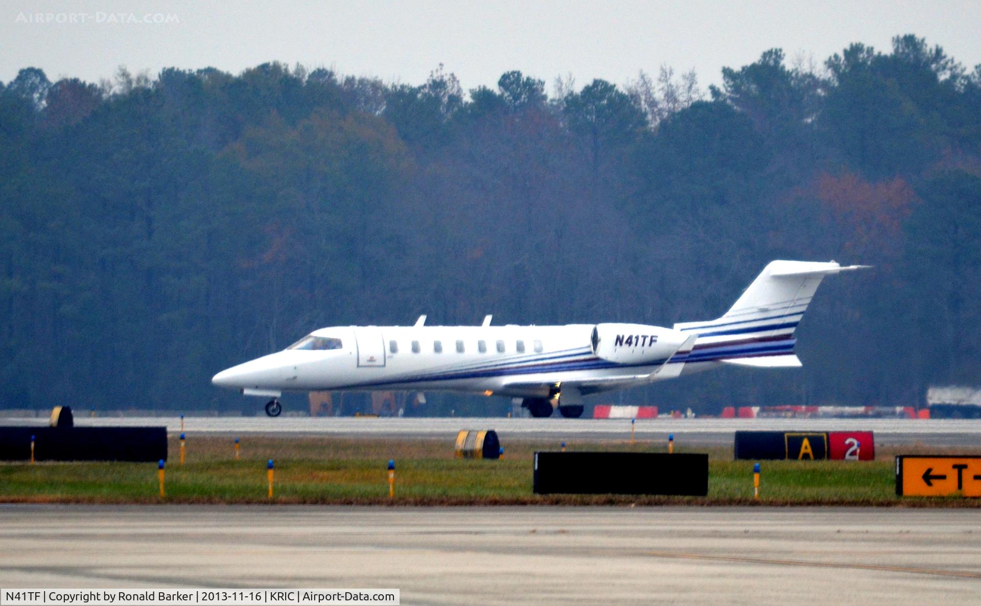 N41TF, 2001 Learjet Inc 45 C/N 175, Takeoff RIC