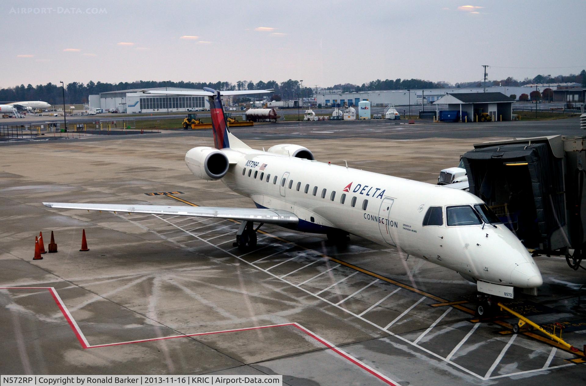 N572RP, 2004 Embraer EMB-145LR C/N 14500828, At the gate Richmond