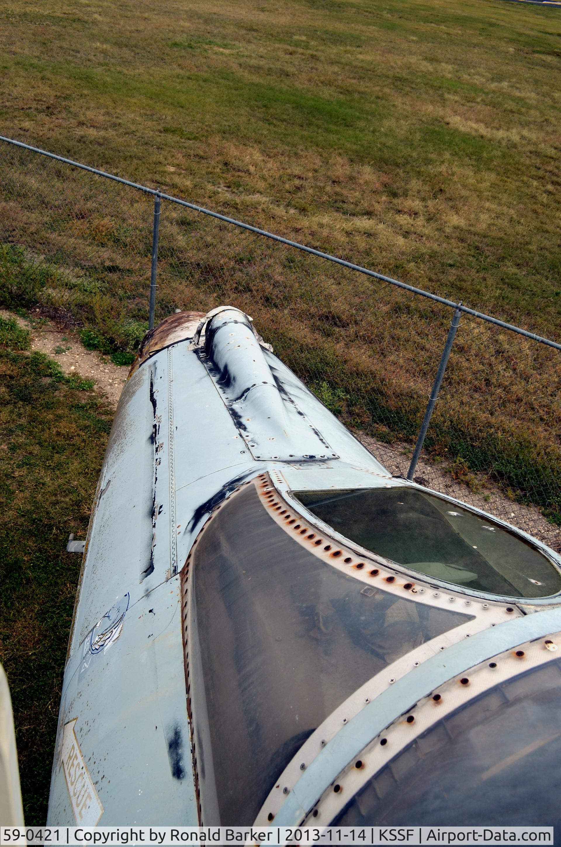59-0421, 1959 McDonnell F-101B-115-MC Voodoo C/N 745, Down the nose of a F-101, Texas Air Museum