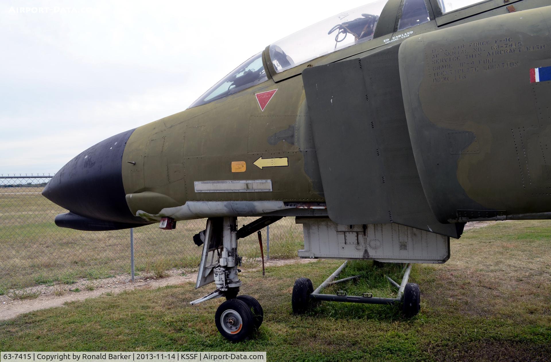 63-7415, 1963 McDonnell F-4C Phantom II C/N 342, Engine inlet ramp, nose gear F-4C, Texas Air Museum