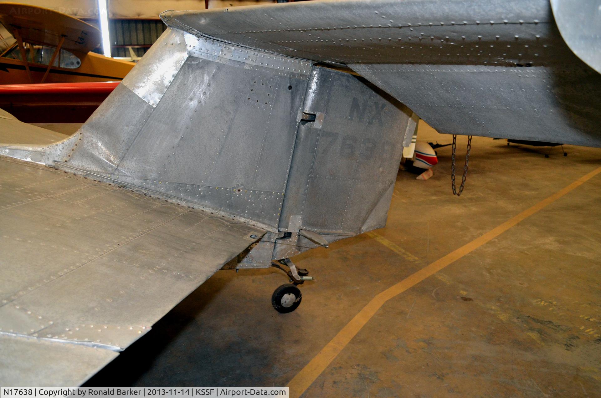 N17638, Eichman Ellis V AEROBAT 1-A C/N 1, Looking underneath of the rear tail surface Aerobat, Texas Air Museum
