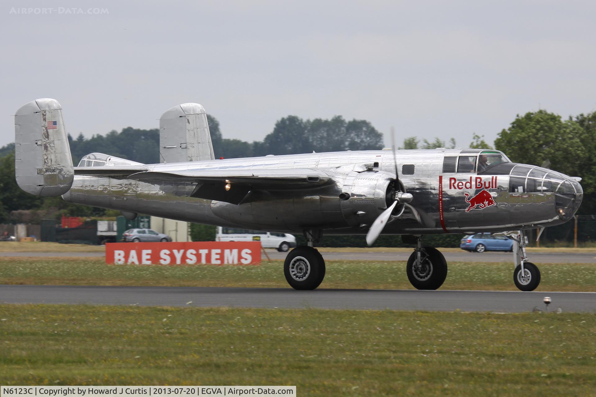 N6123C, 1945 North American B-25J-30-NC Mitchell Mitchell C/N 108-47647, At the Royal International Air Tattoo 2013.