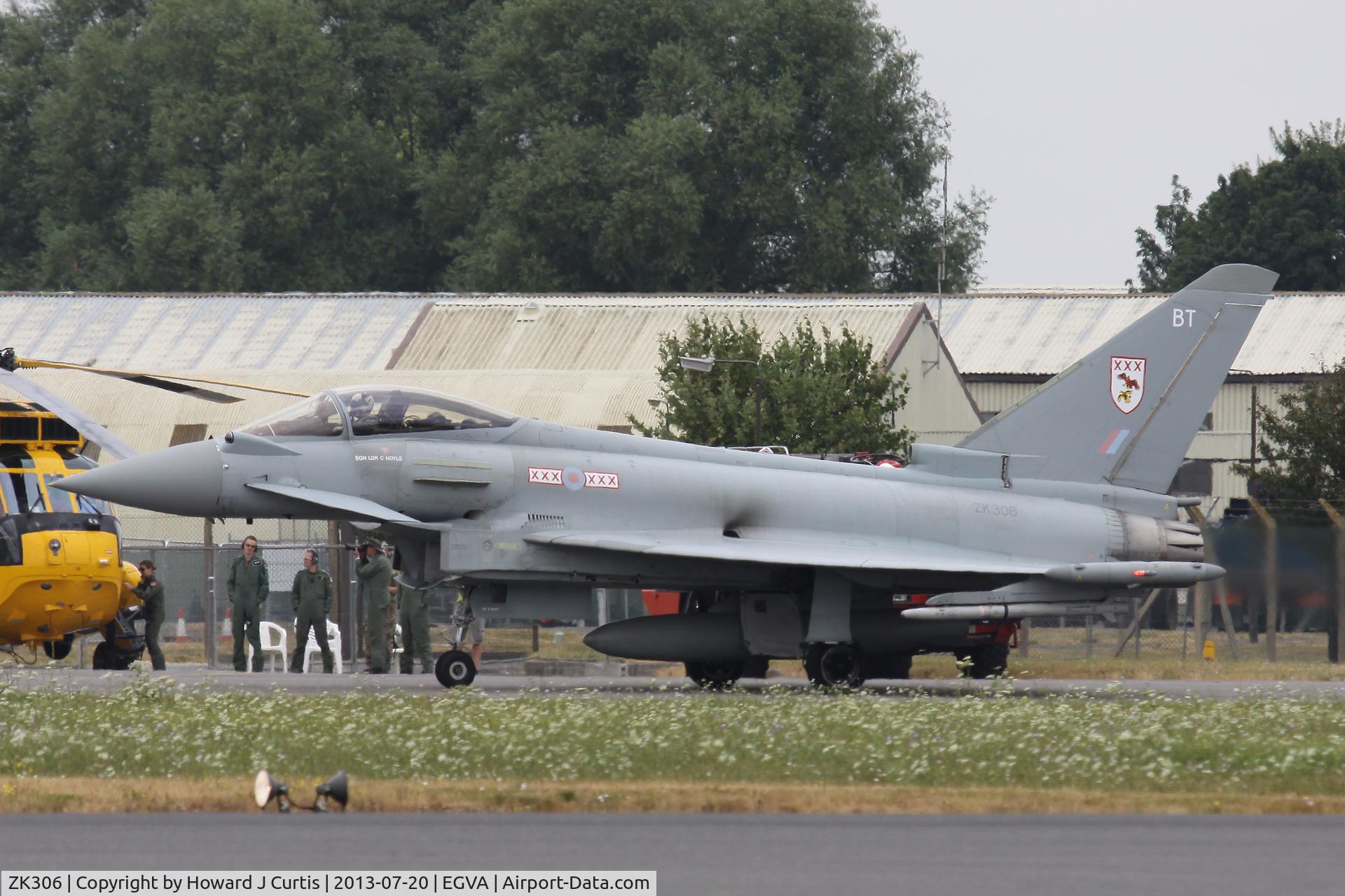 ZK306, 2009 Eurofighter EF-2000 Typhoon FGR4 C/N BS057/218, BT/29(R) Sqn, RAF. At the Royal International Air Tattoo 2013.