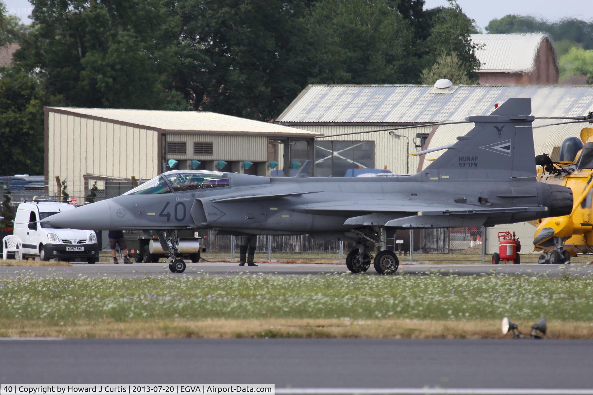 40, Saab JAS-39C Gripen C/N 39311, Hungarian AF. At the Royal International Air Tattoo 2013.