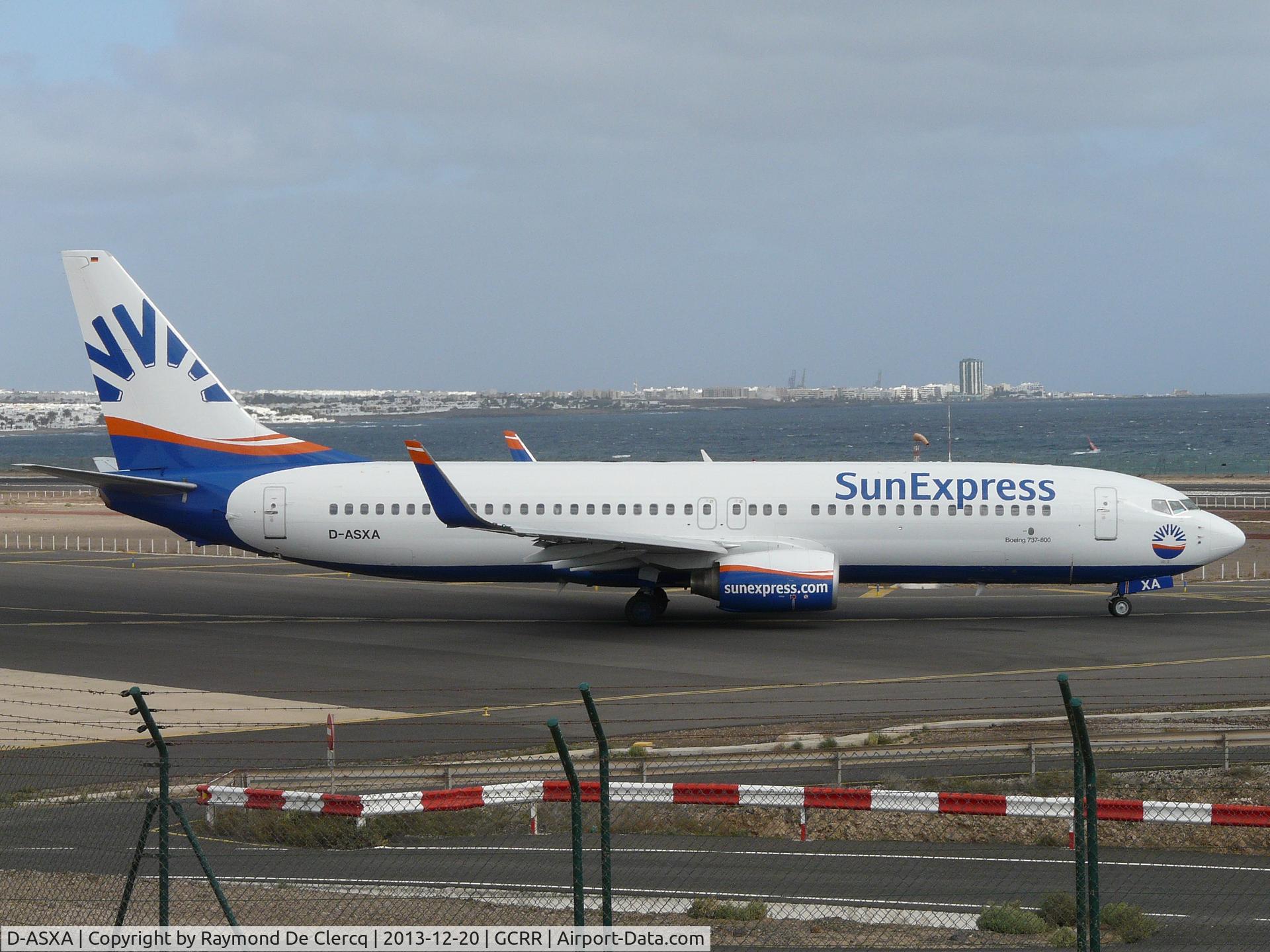 D-ASXA, 1999 Boeing 737-8Z9 C/N 28178, Ready for take-off at Lanzarote.  20-12-2013.