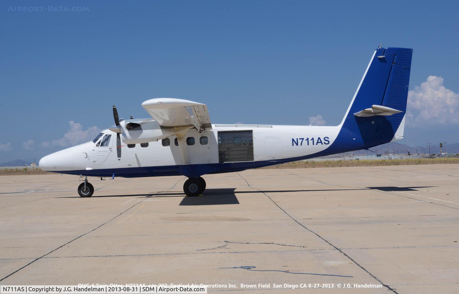 N711AS, 1969 De Havilland Canada DHC-6-200 Twin Otter C/N 202, At Brown Field.