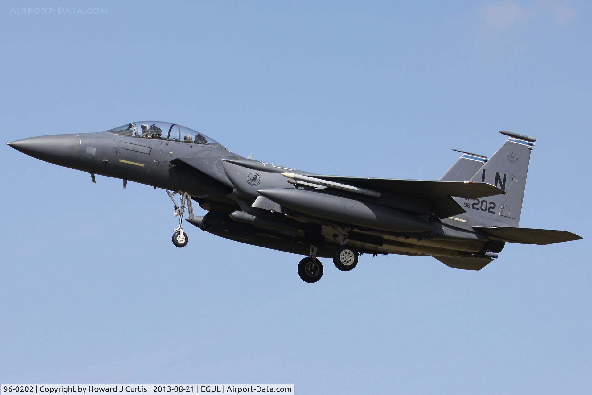 96-0202, 1996 McDonnell Douglas F-15E Strike Eagle C/N 1335/E212, 492nd FS/48th FW.