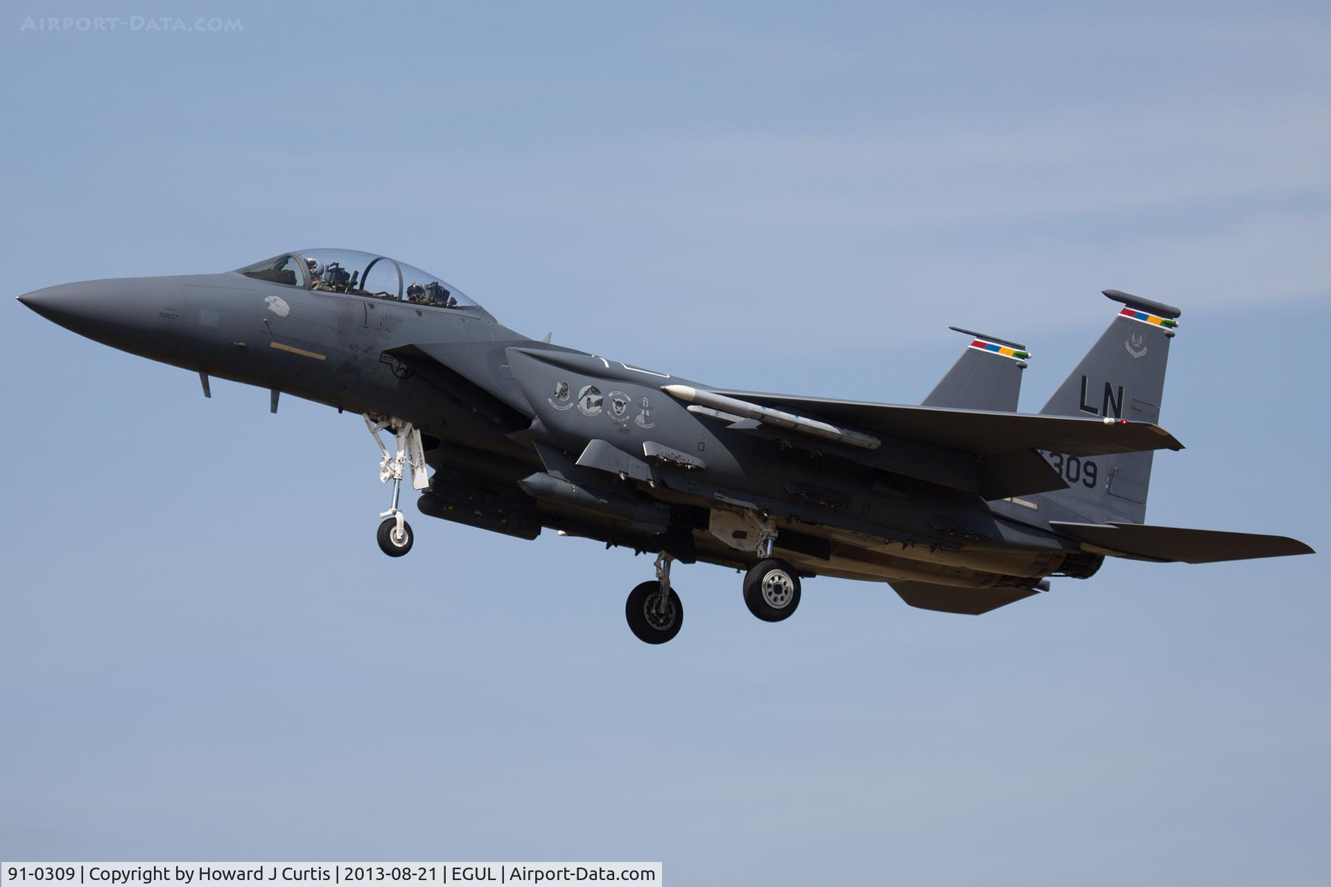 91-0309, 1991 McDonnell Douglas F-15E Strike Eagle C/N 1216/E174, 48 FW special markings.