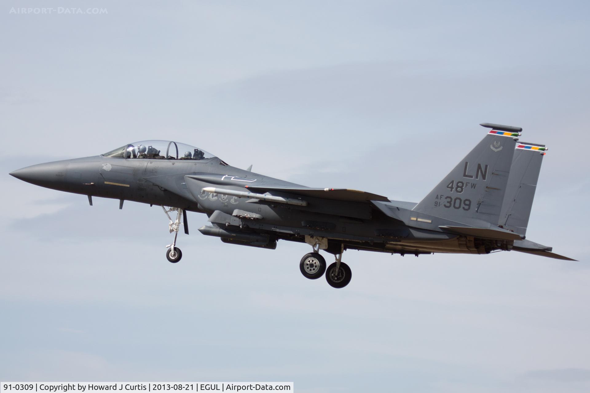 91-0309, 1991 McDonnell Douglas F-15E Strike Eagle C/N 1216/E174, 48FW special marks.