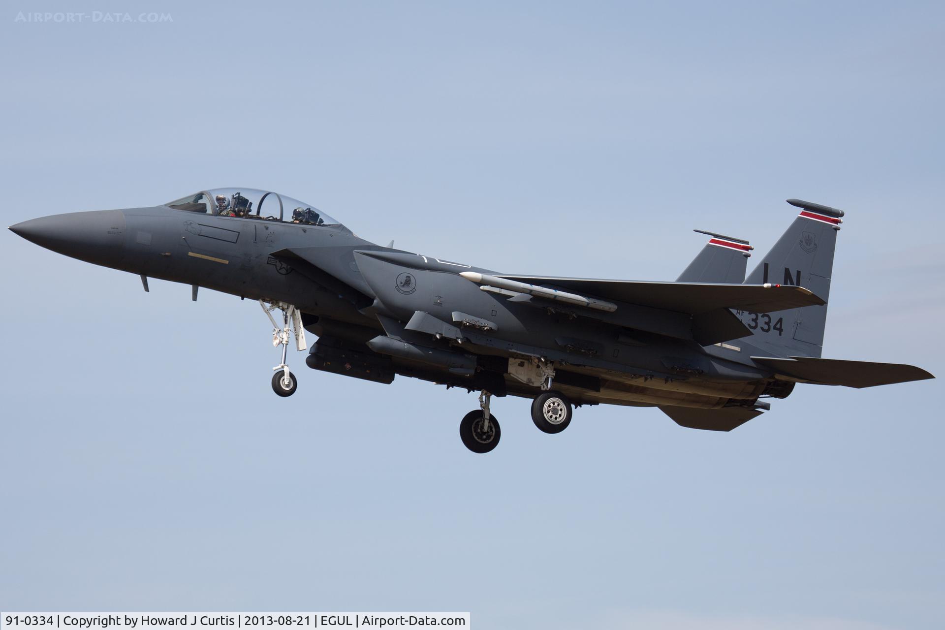 91-0334, 1991 McDonnell Douglas F-15E Strike Eagle C/N 1241/E199, 494th FS/48th FW.