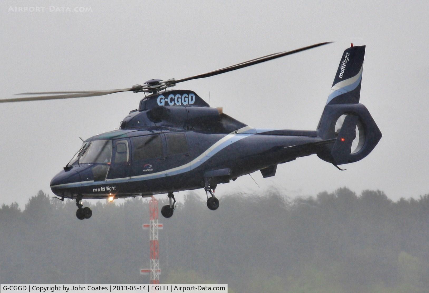 G-CGGD, 1991 Aerospatiale AS-365N-2 Dauphin C/N 6435, Lifting off from CTC
