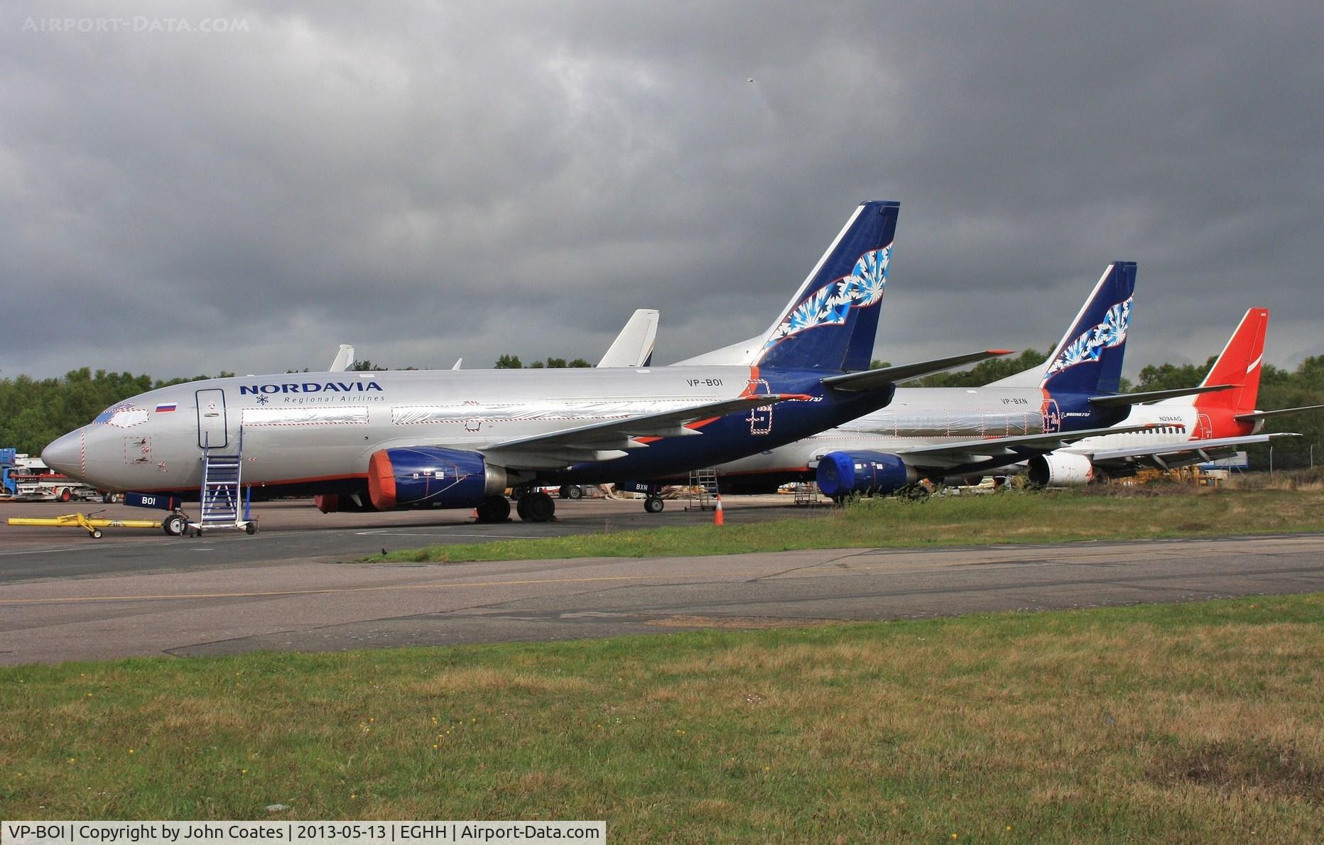 VP-BOI, 1990 Boeing 737-505 C/N 24650, At European with VP-BXN and N294AG